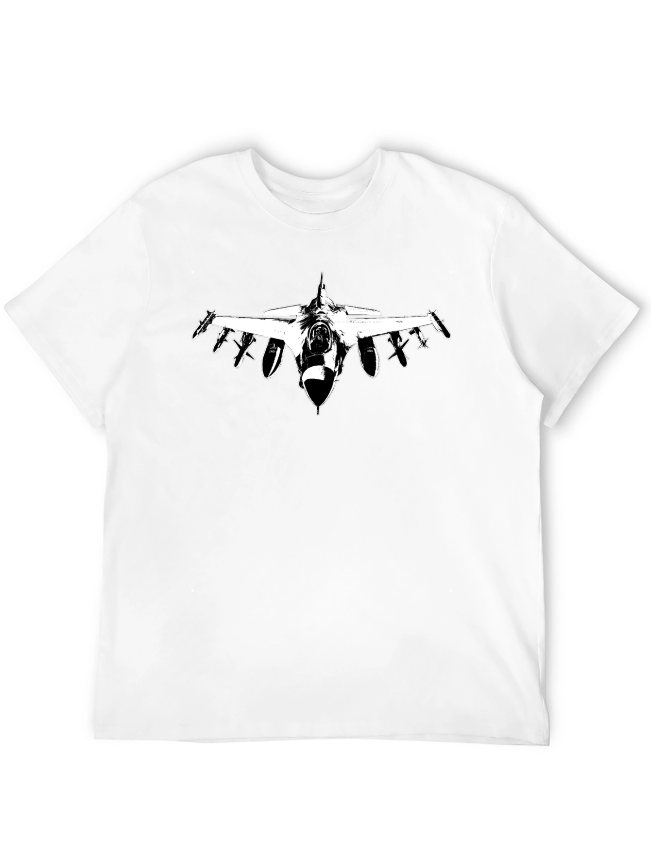 Jet Fighter Graphic Tee - Black Cotton Shirt