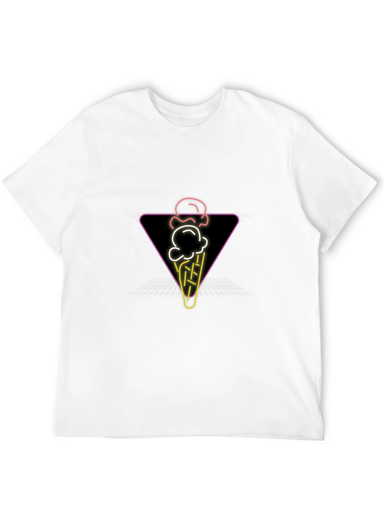 Neon Ice Cream Cone Graphic Tee - Black