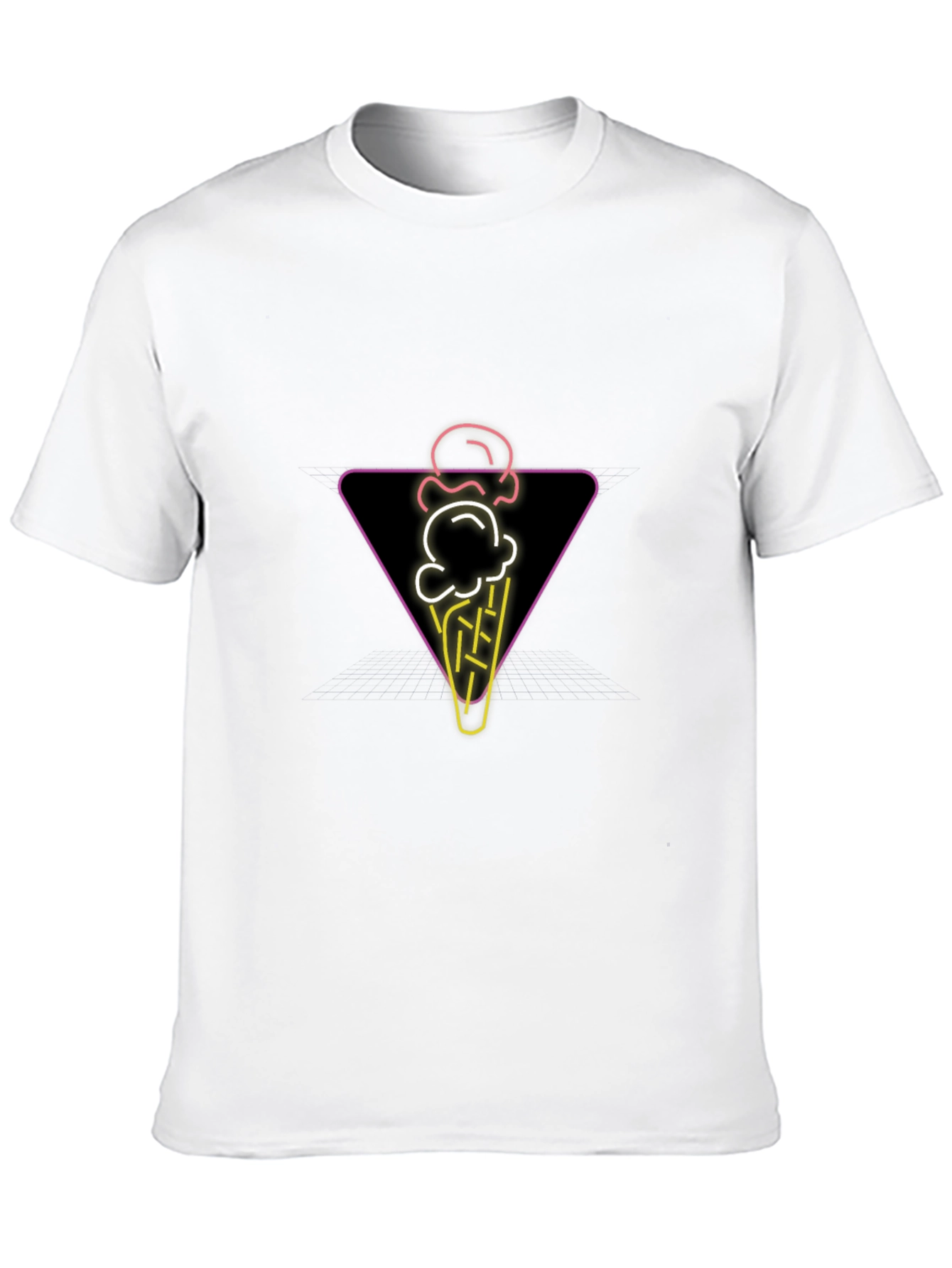 Neon Ice Cream Cone Graphic Tee - Black