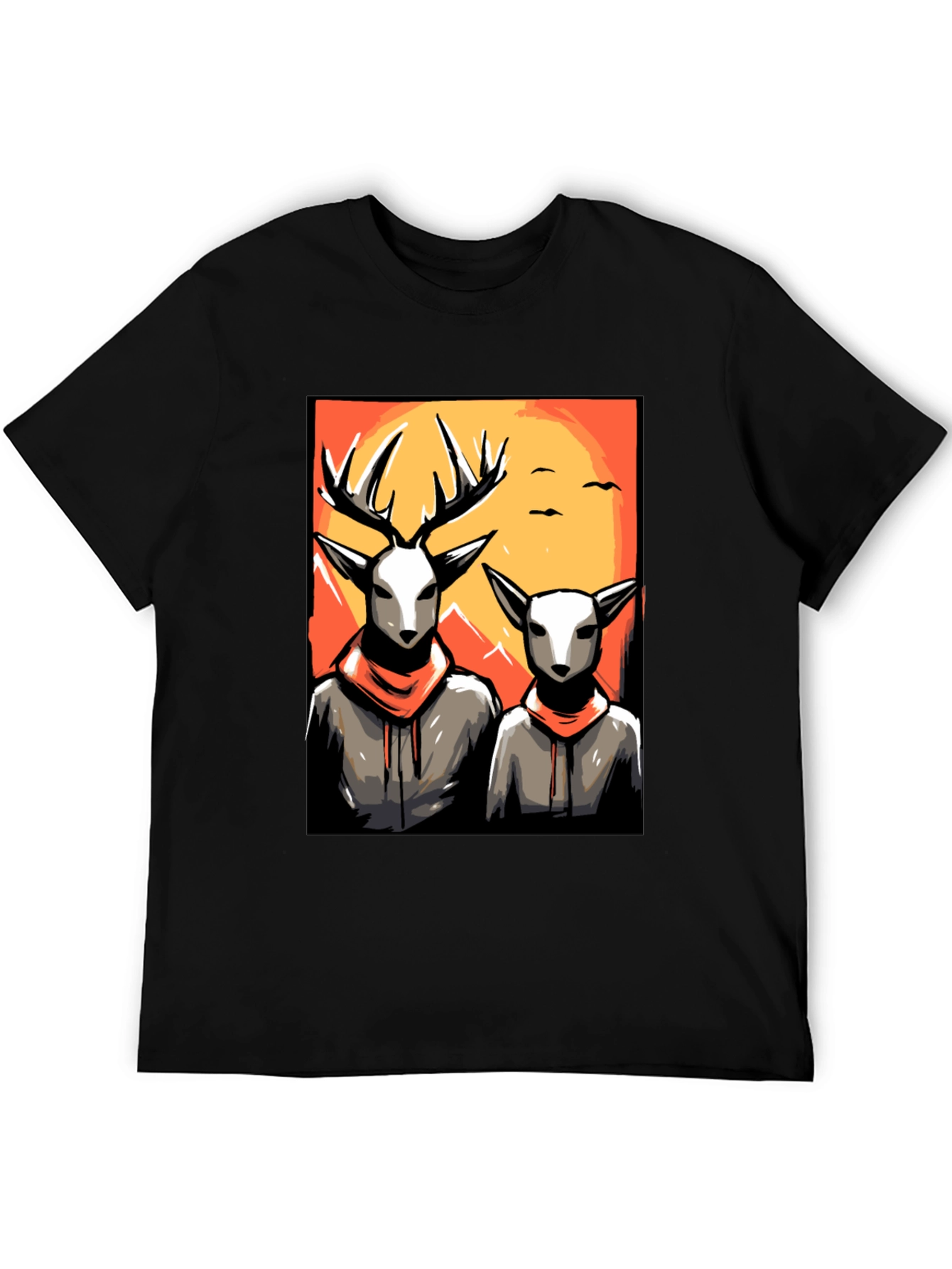 Deer Duo Graphic Tee - Cool Urban Style