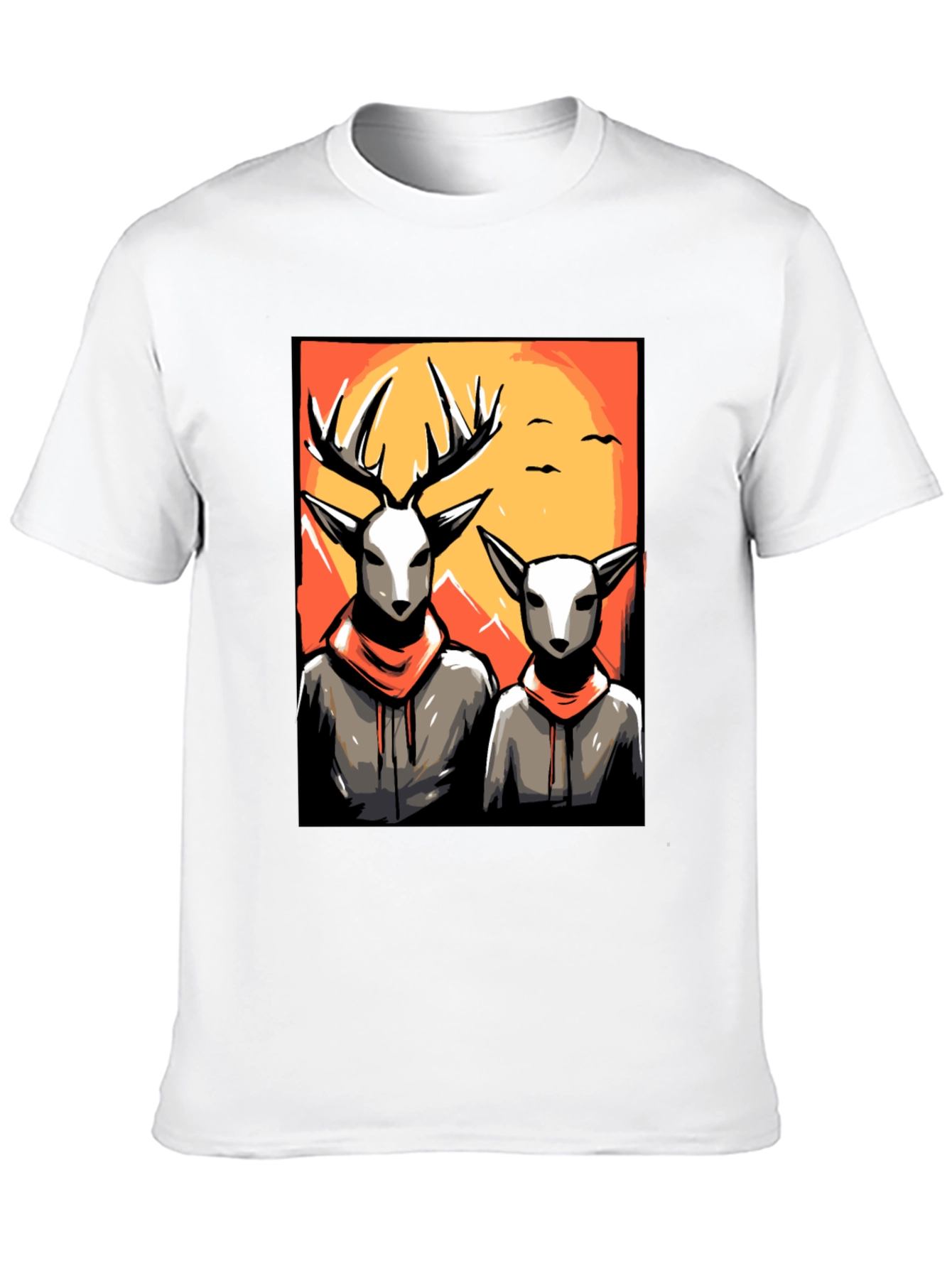 Deer Duo Graphic Tee - Cool Urban Style
