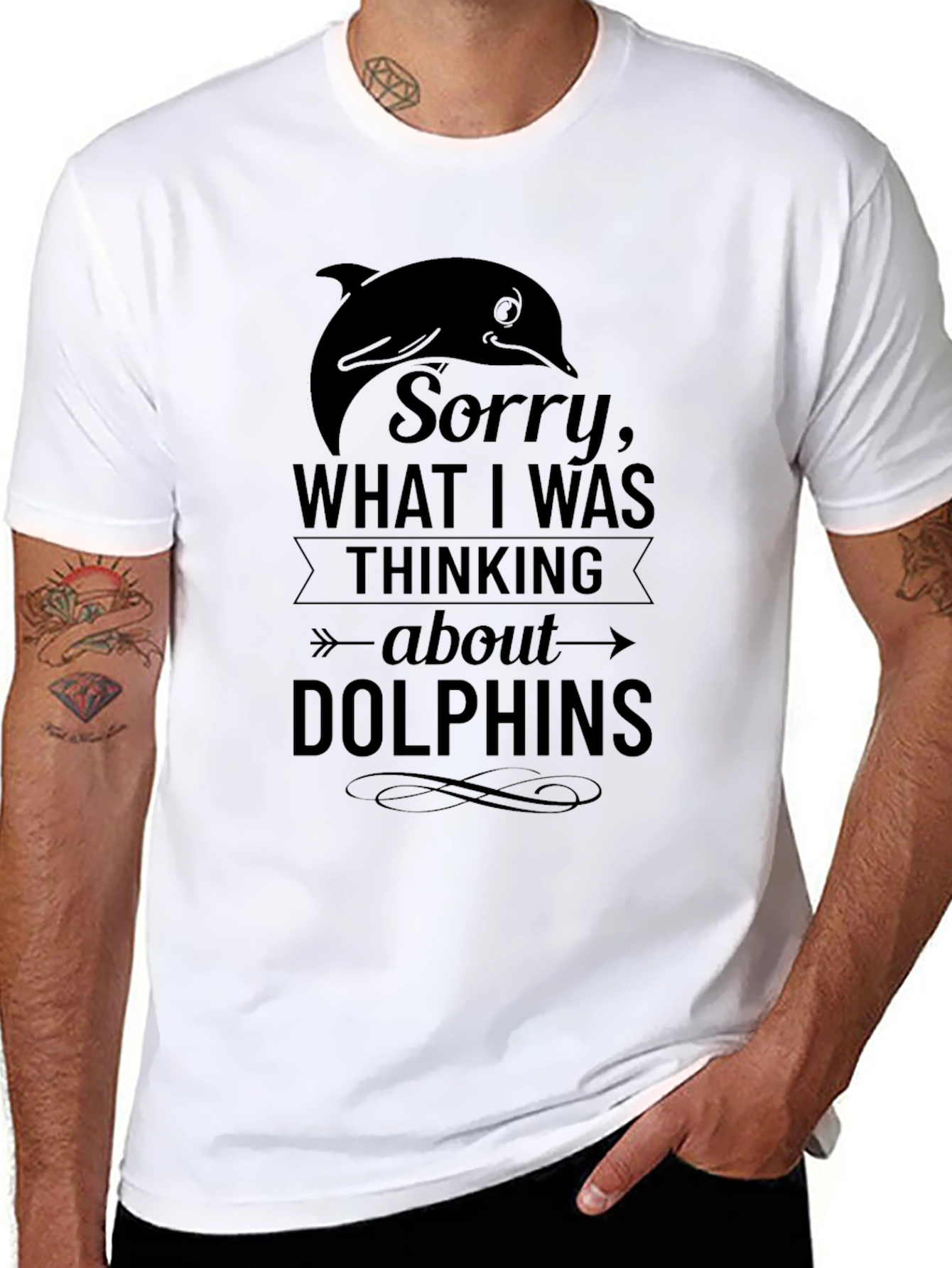 Dolphin T-Shirt: Sorry Thinking About Dolphins