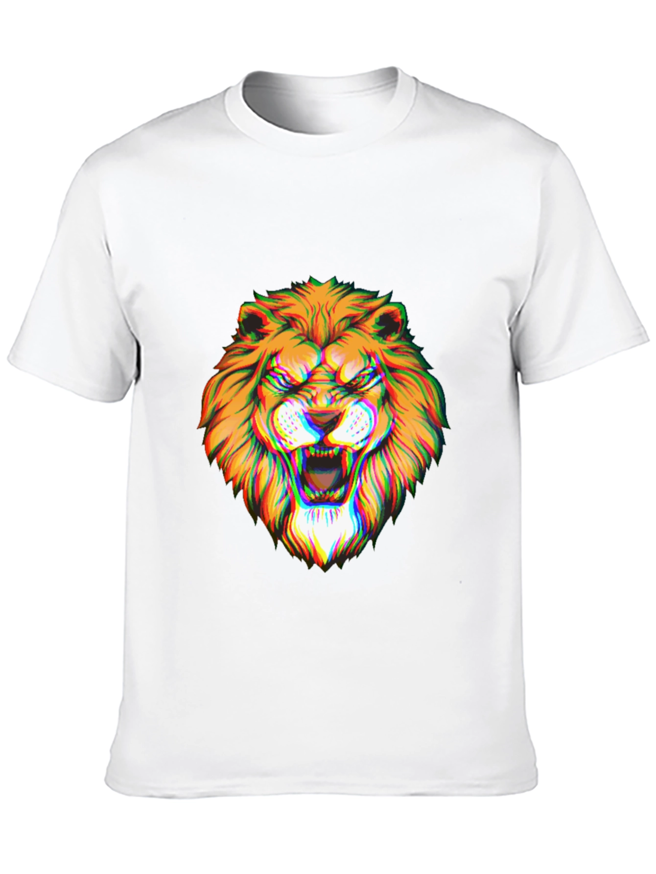 Mens Black Graphic Lion T-Shirt