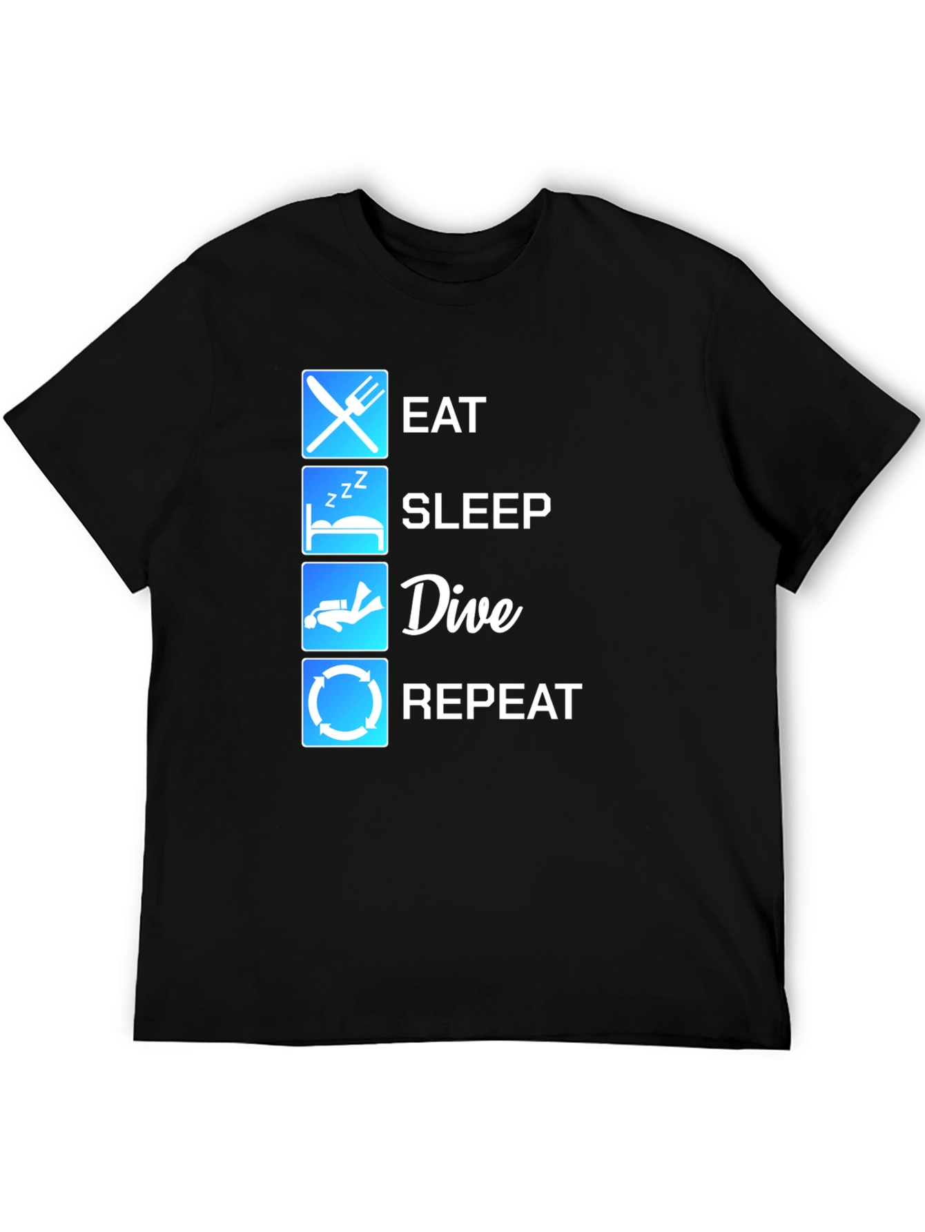 Eat Sleep Dive Repeat Black T-Shirt