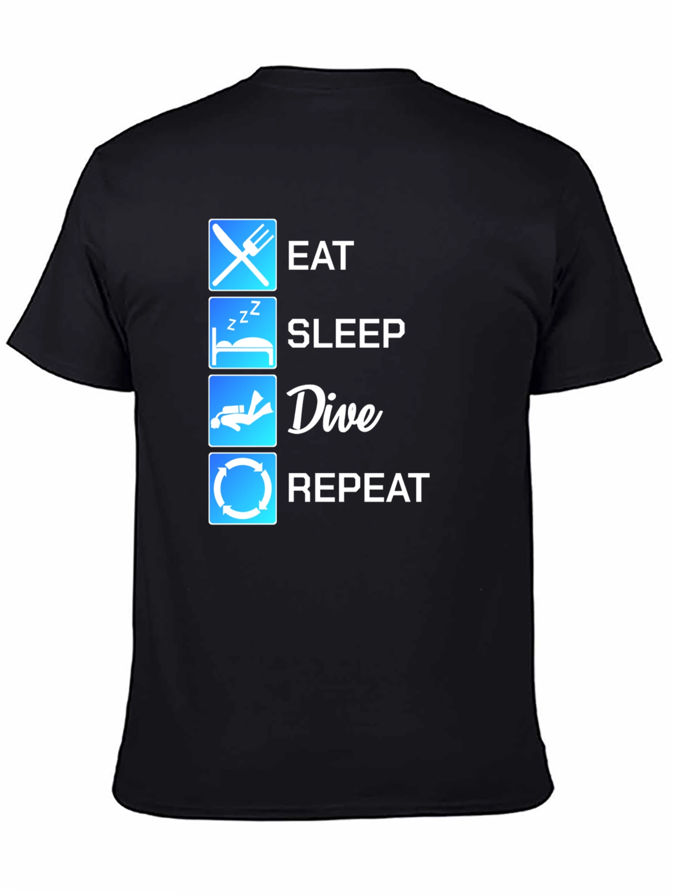 Eat Sleep Dive Repeat Black T-Shirt