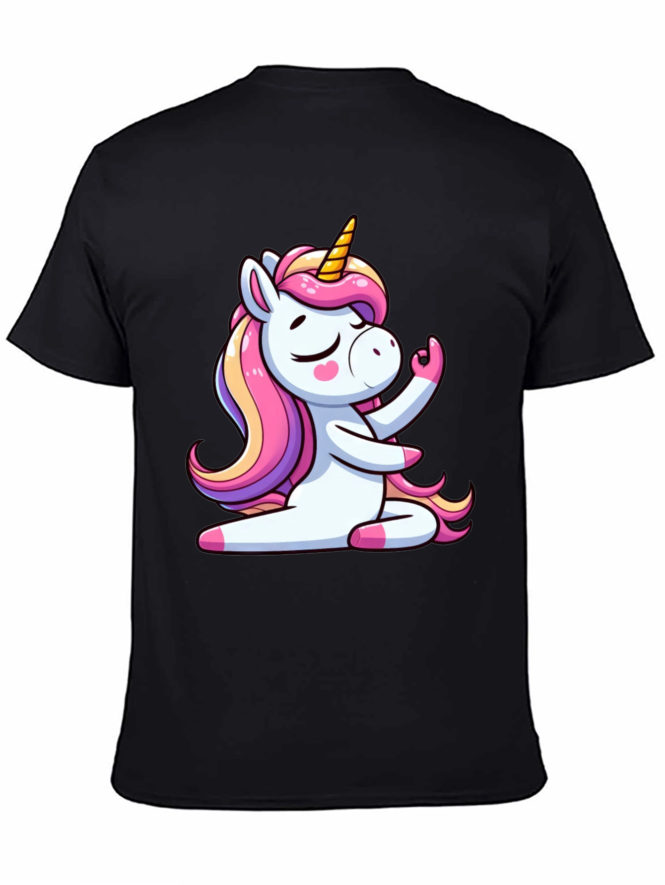 Unicorn Meditation Black T-Shirt