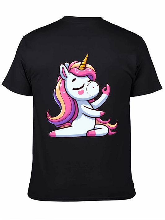 Unicorn Meditation Black T-Shirt