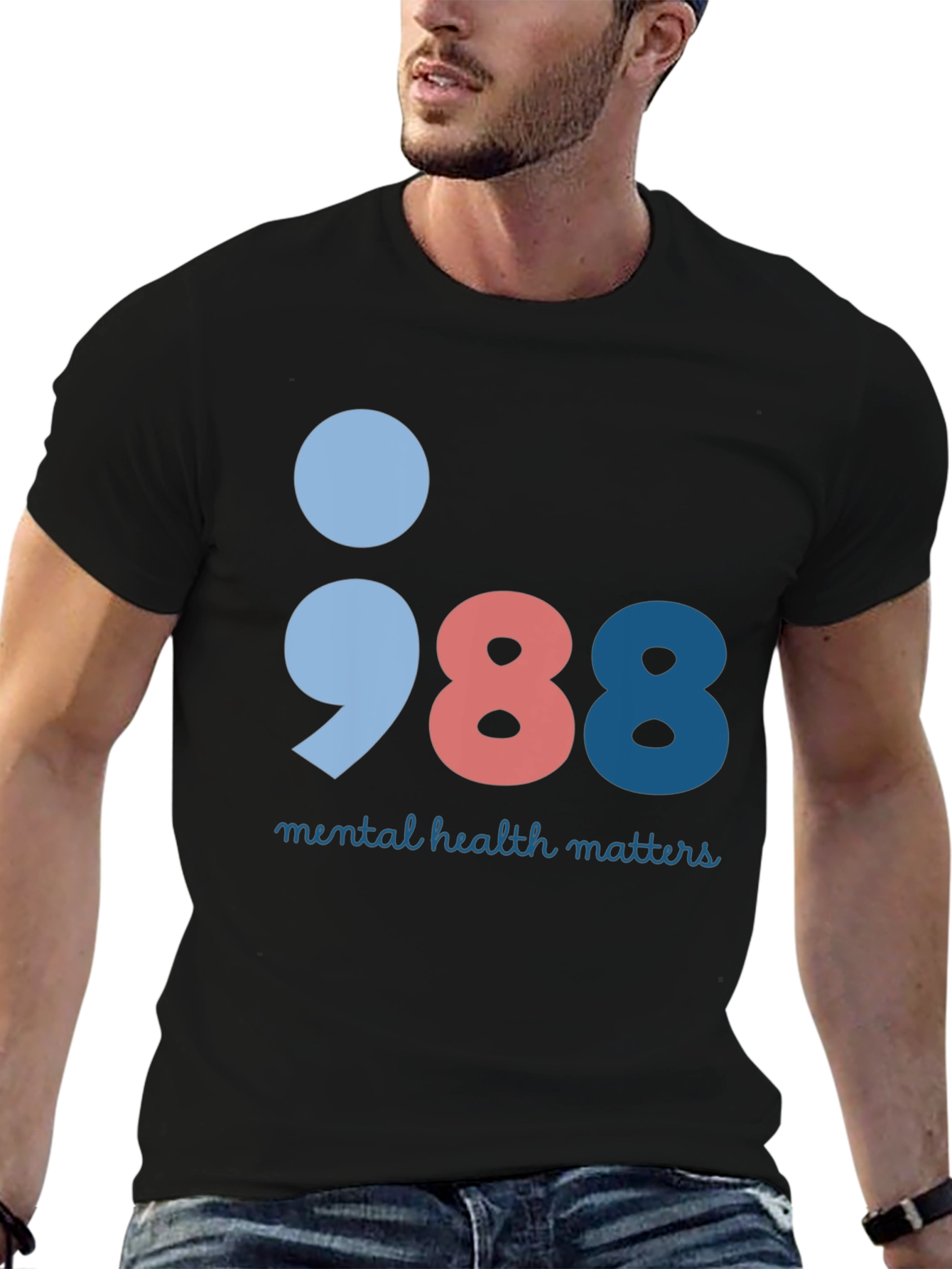 Mental Health Matters 988 Semicolon T-Shirt