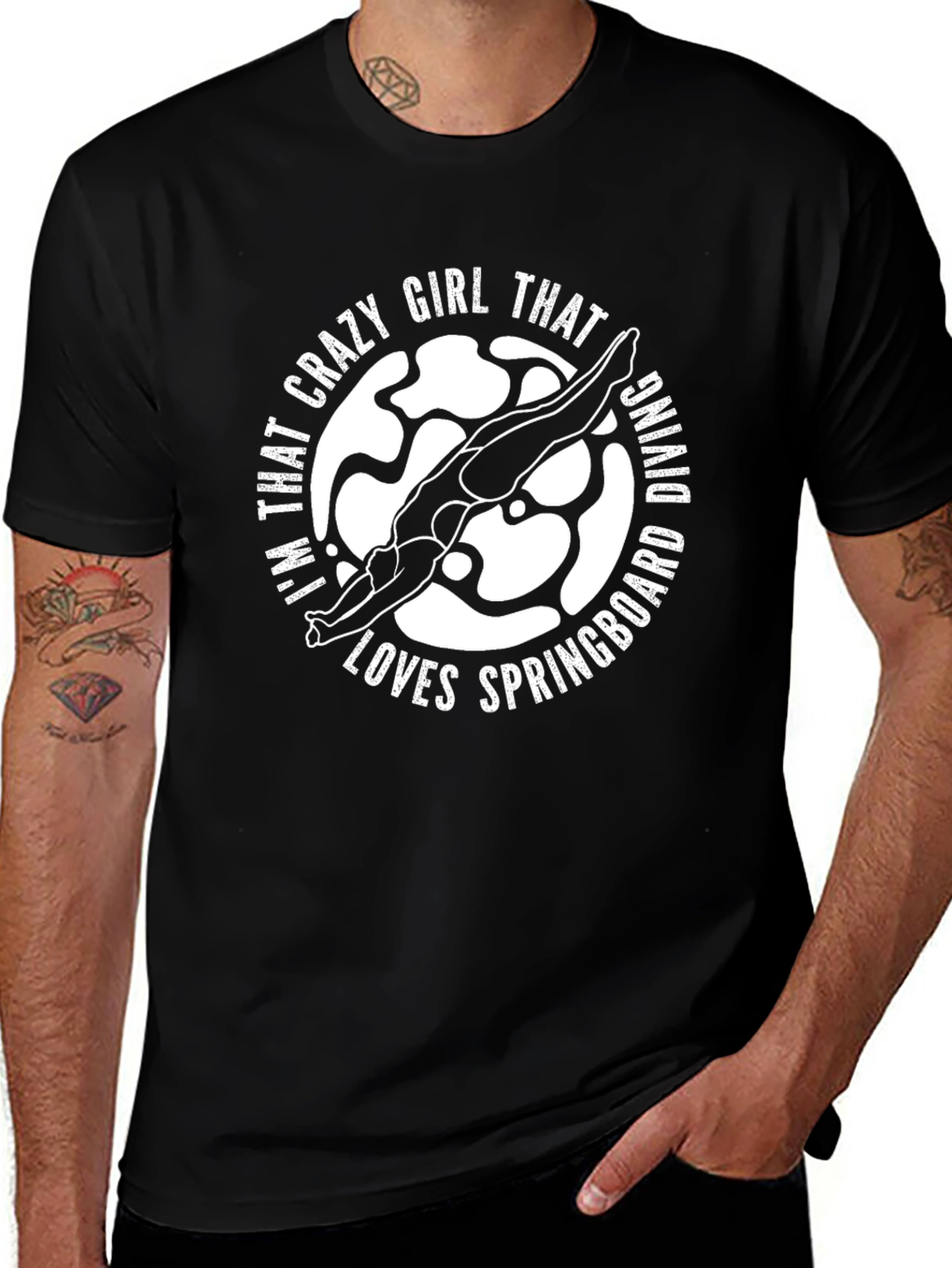 Crazy Girl Diving T-Shirt - Springboard Diver