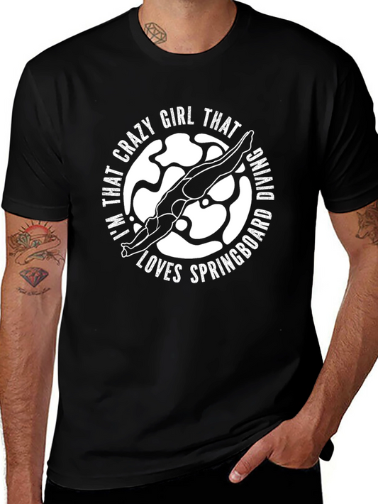 Crazy Girl Diving T-Shirt - Springboard Diver
