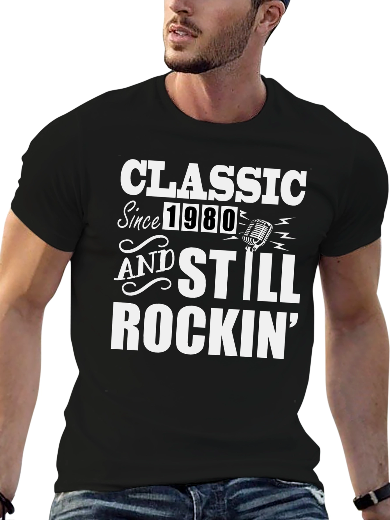 Classic Since 1980 Graphic Tee - Retro Rocker T-Shirt