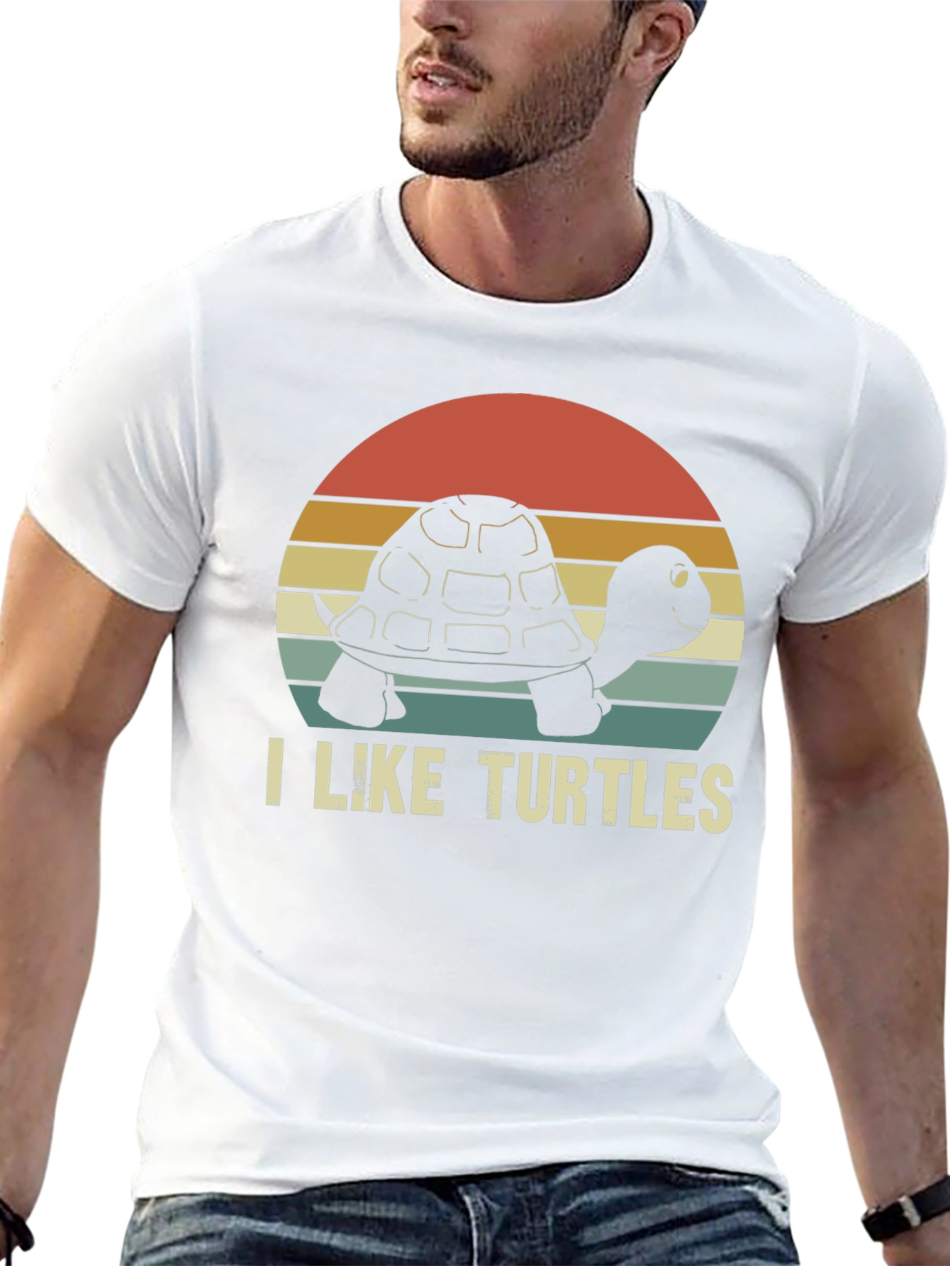 I Like Turtles Retro Graphic T-Shirt