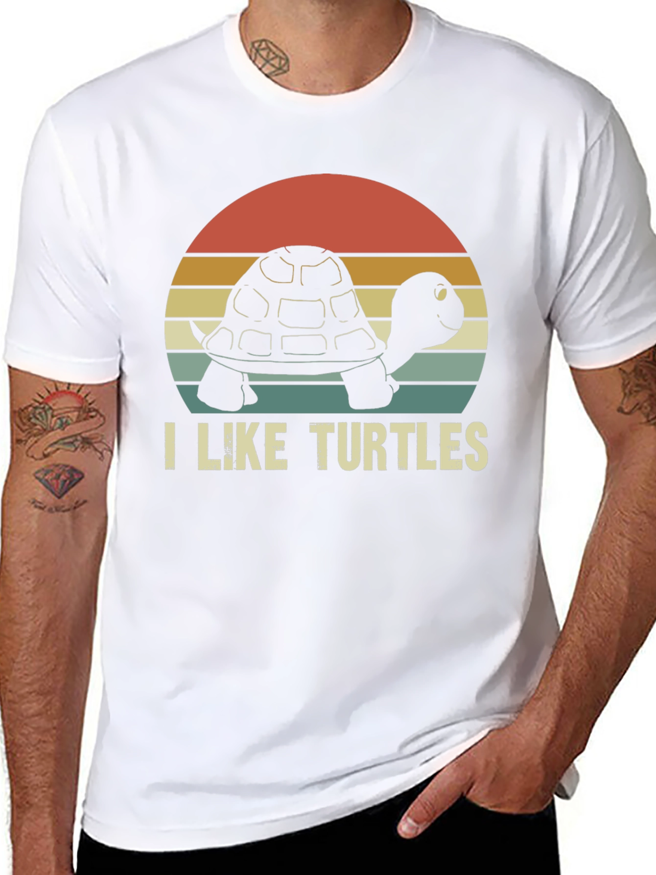 I Like Turtles Retro Graphic T-Shirt
