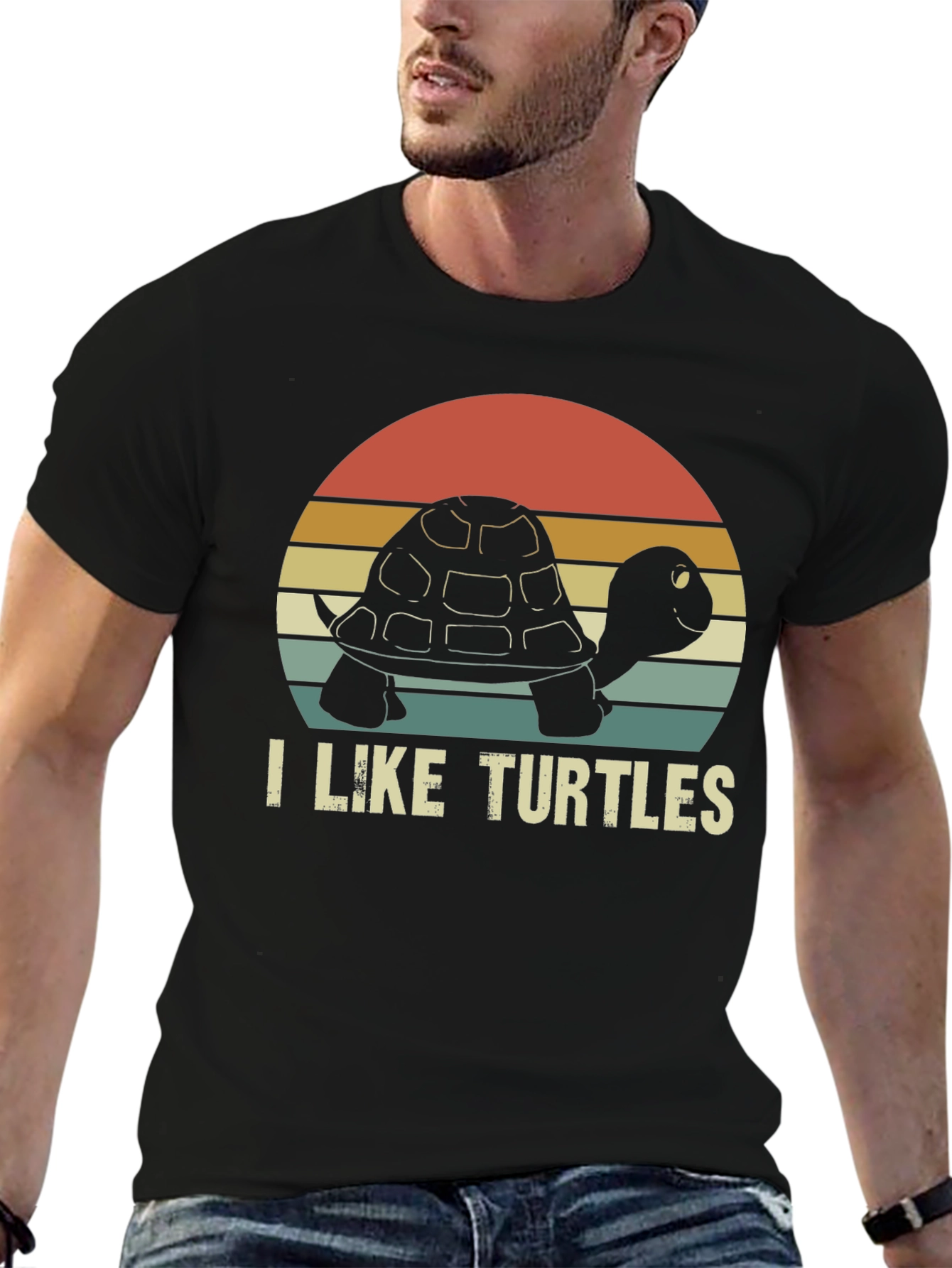 I Like Turtles Retro Graphic T-Shirt