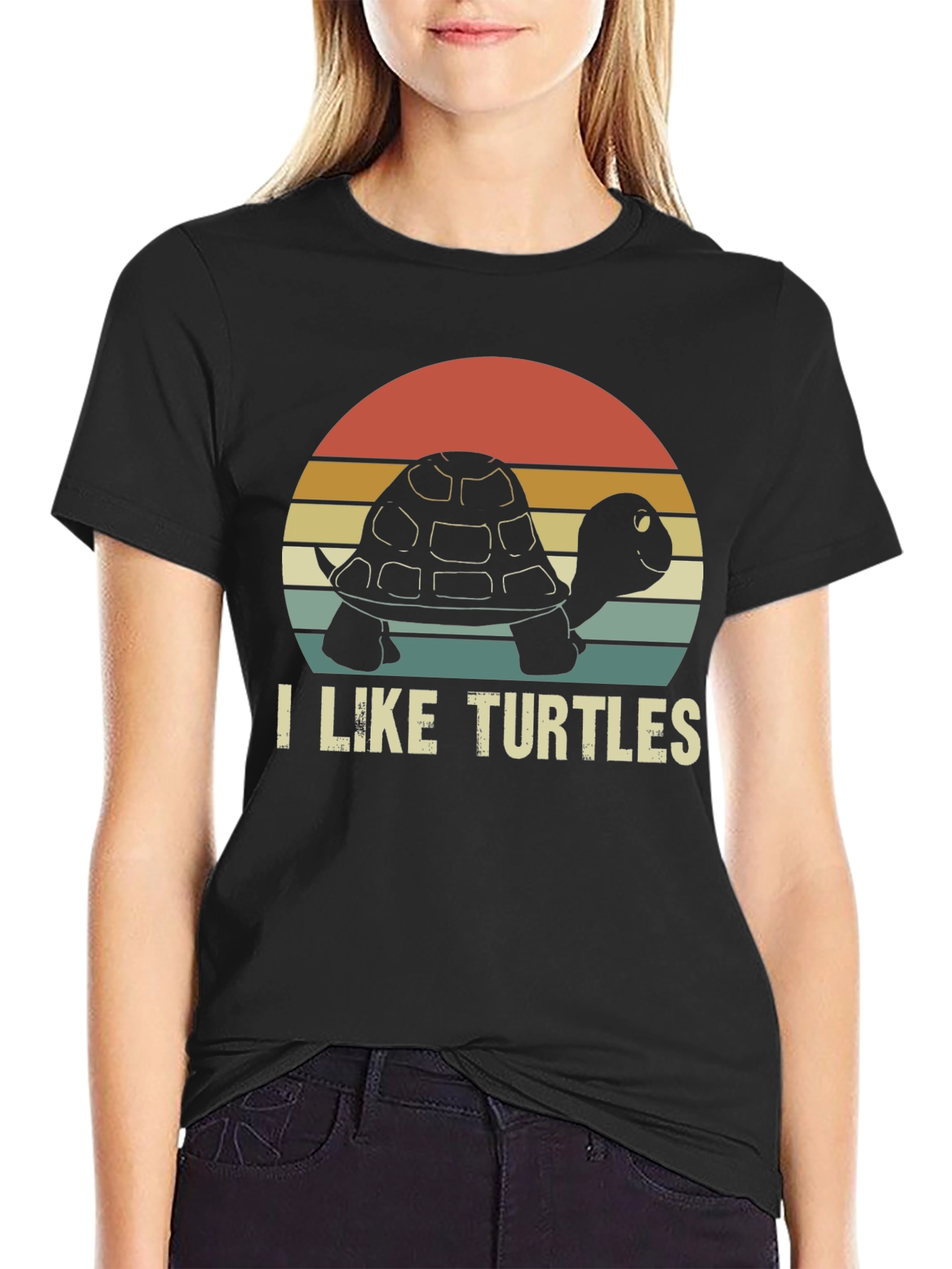 I Like Turtles Retro Graphic T-Shirt