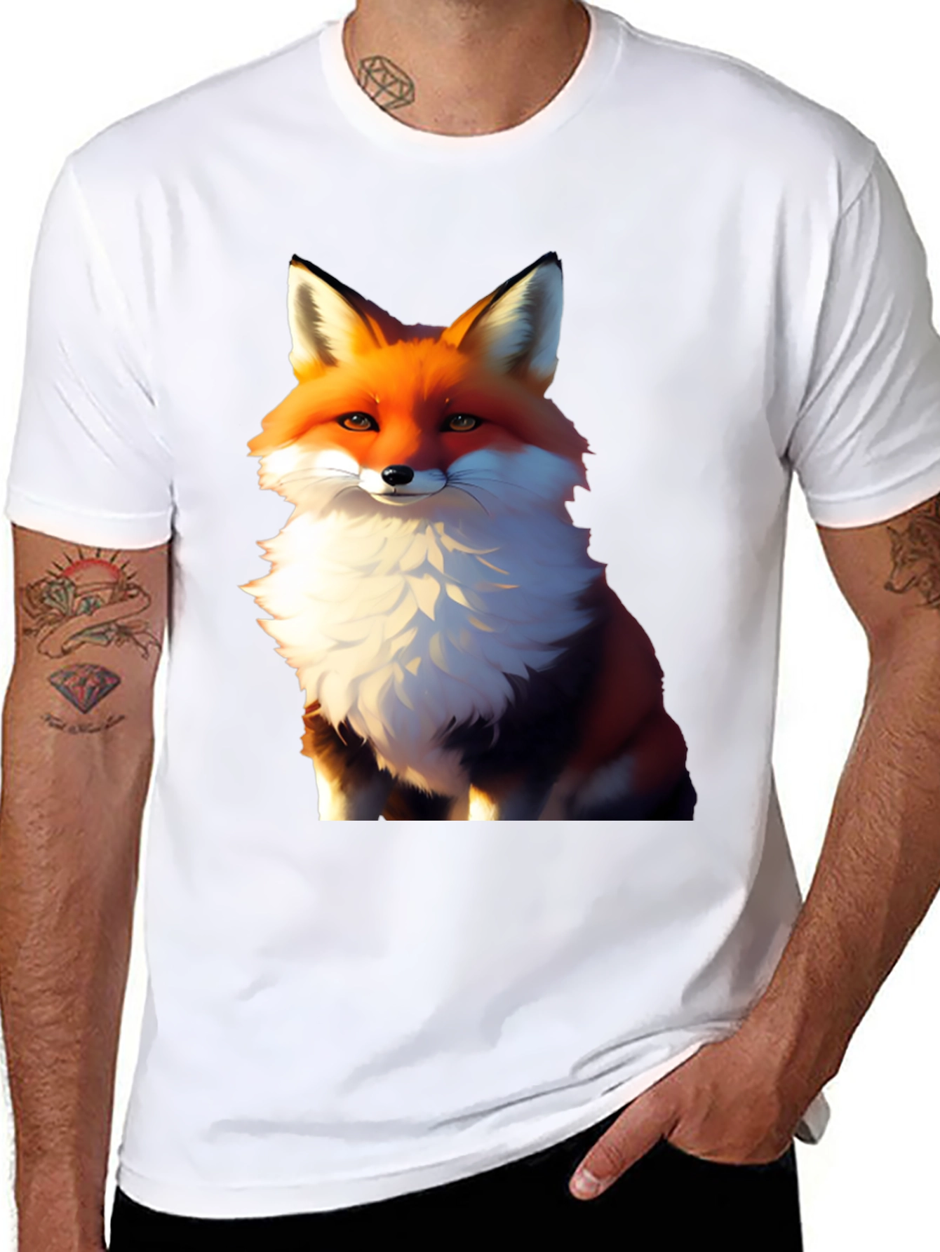 Fox Graphic Tee - Stylish Animal Print Shirt
