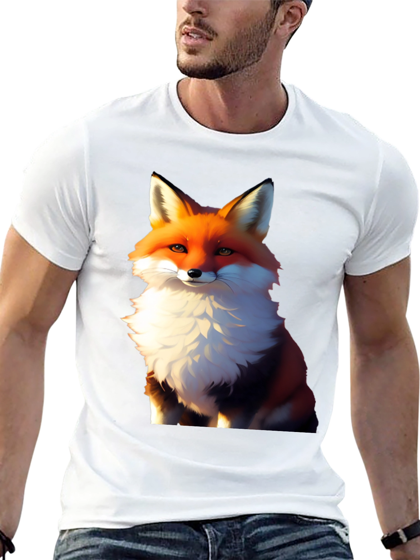 Fox Graphic Tee - Stylish Animal Print Shirt