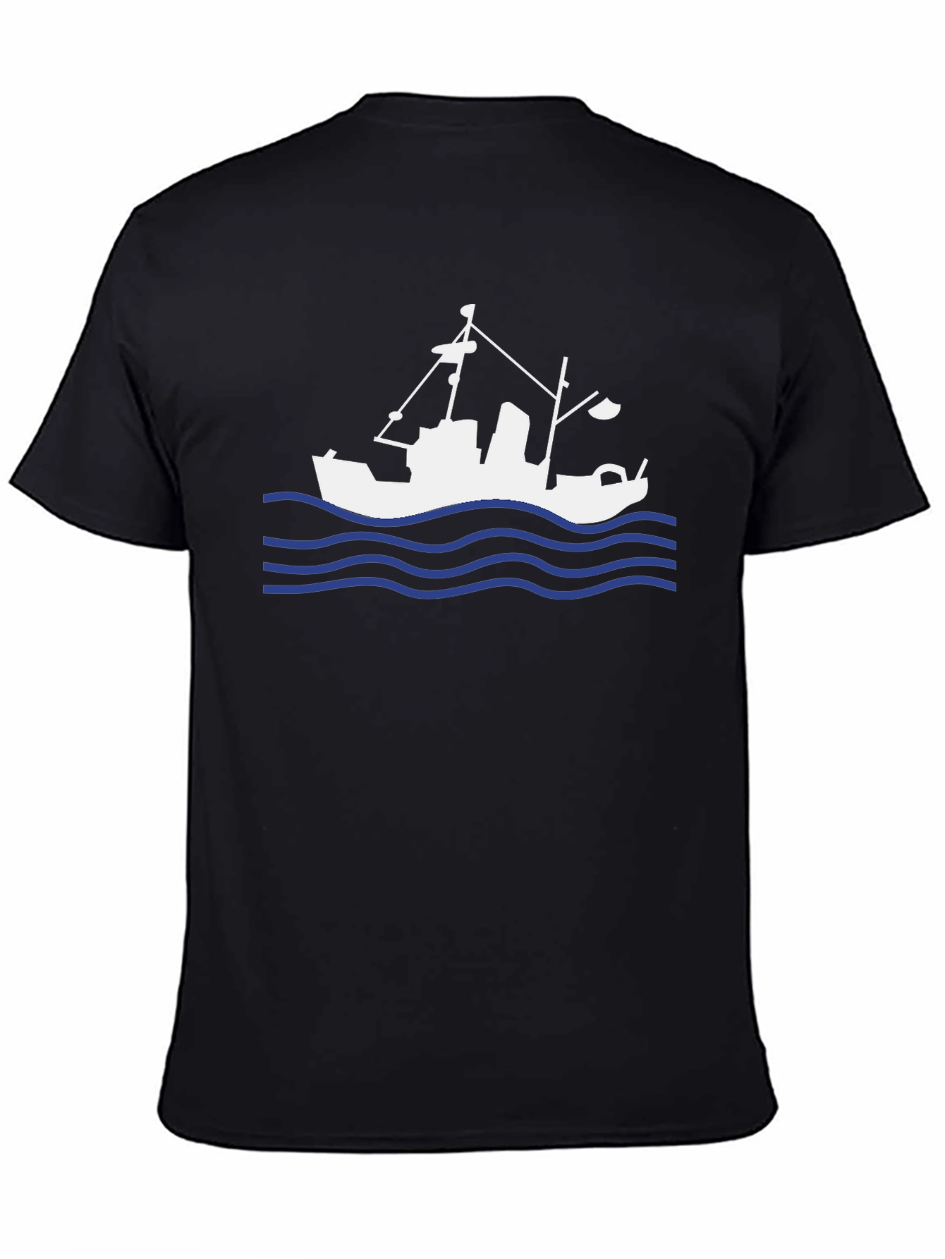 Fishing Boat Graphic Tee - Black