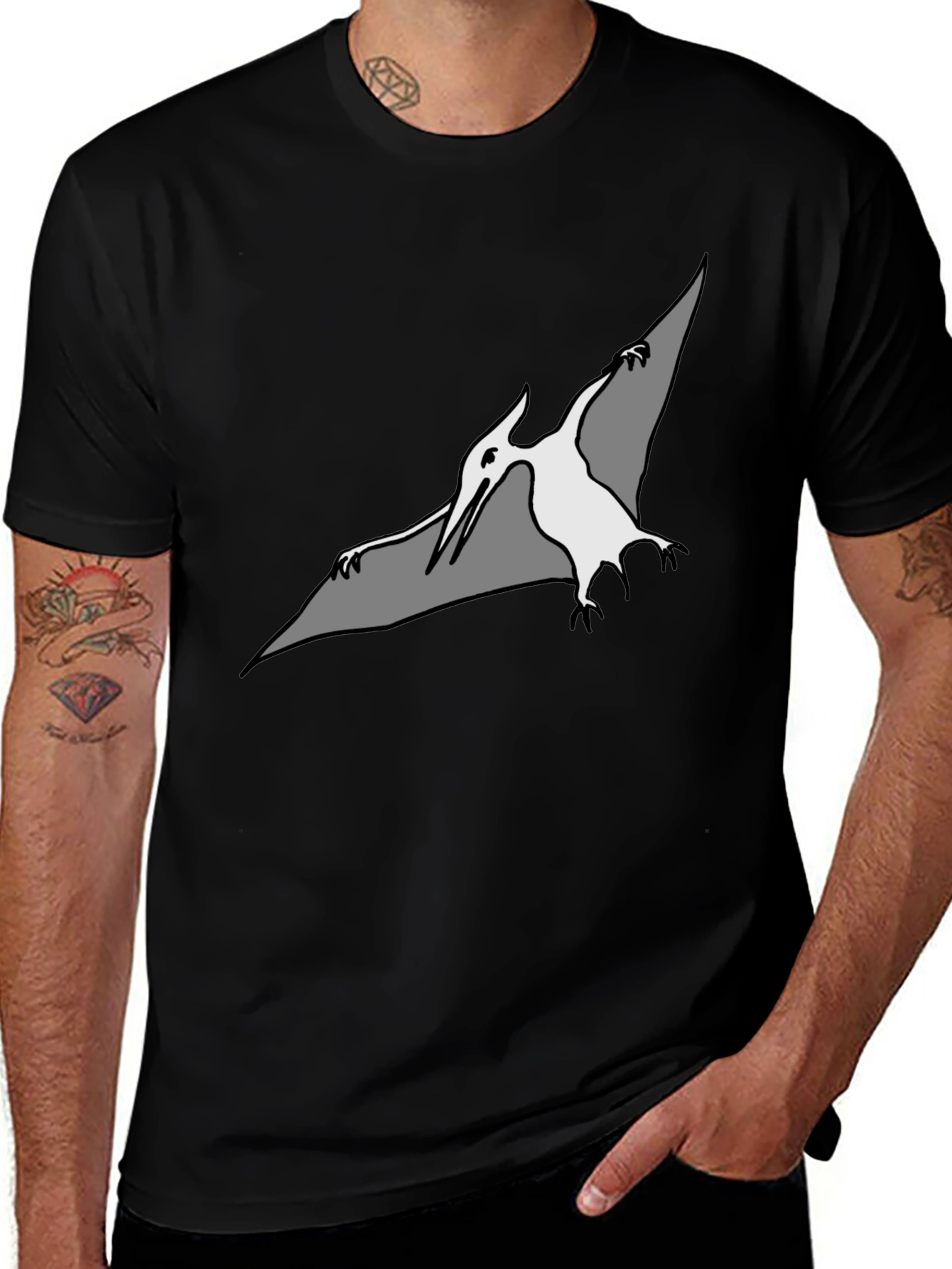 Pterodactyl Graphic Tee - Stylish Black T-Shirt