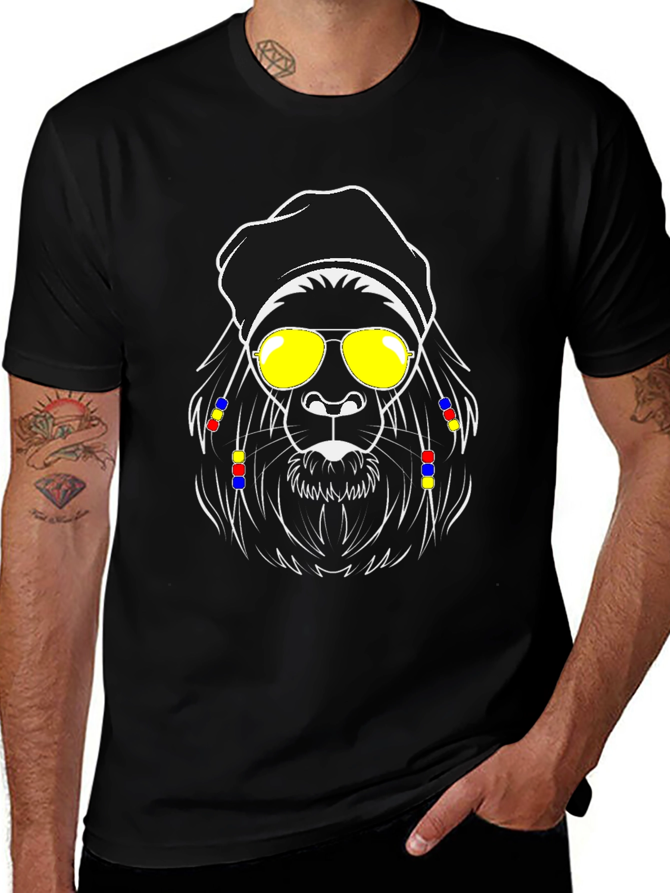Cool Lion Graphic Tee - Black