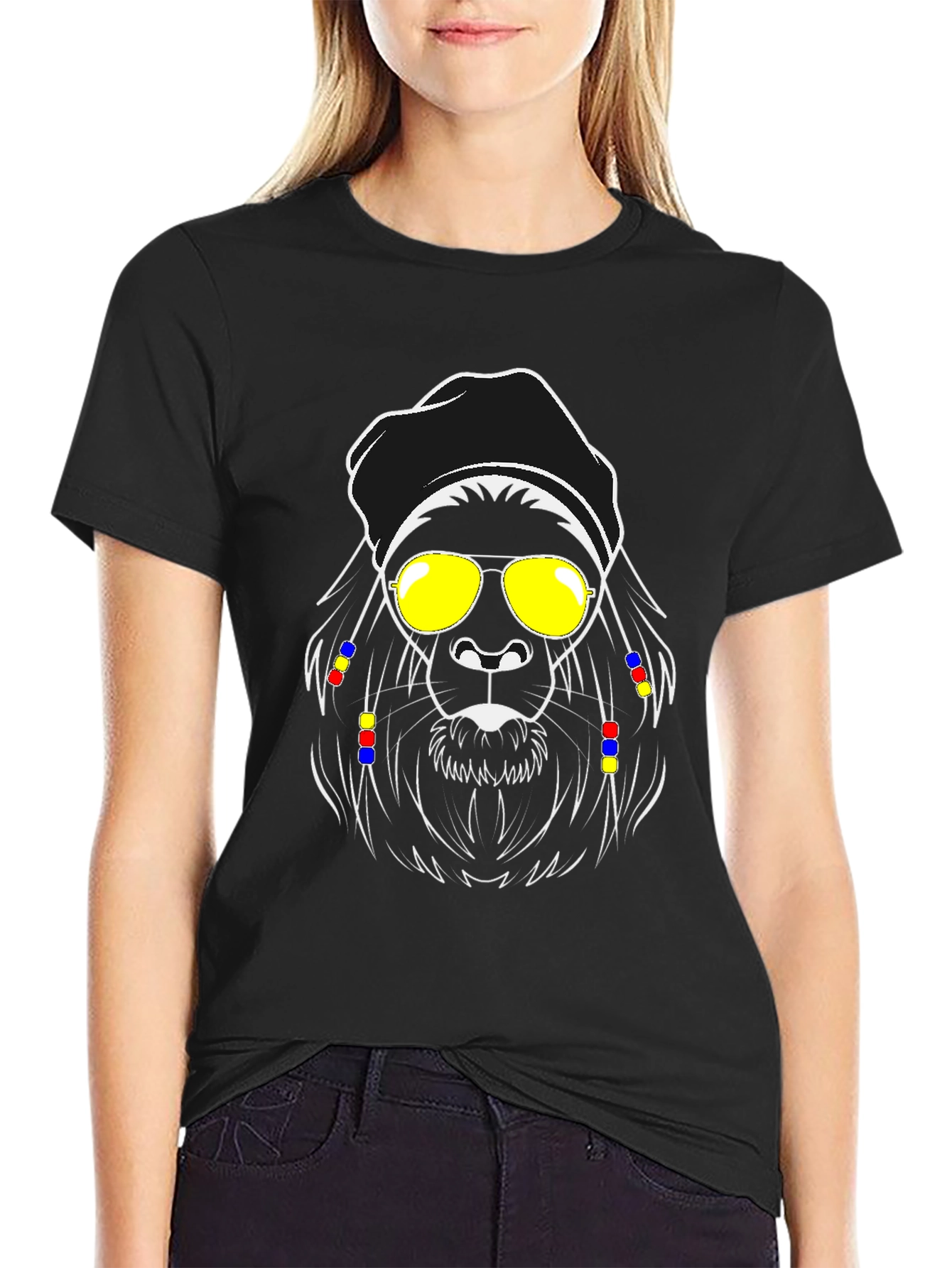 Cool Lion Graphic Tee - Black