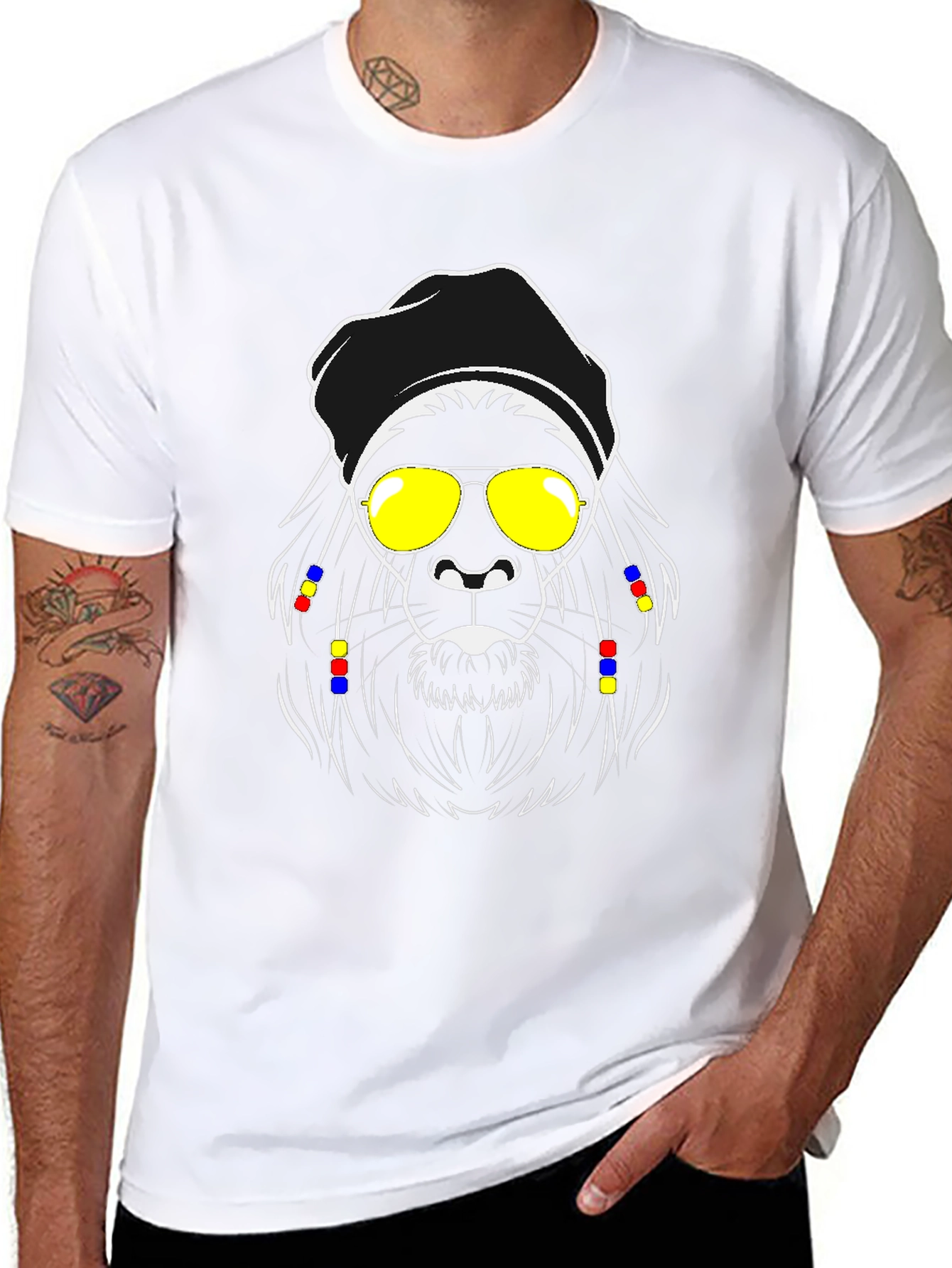 Cool Lion Graphic Tee - Black