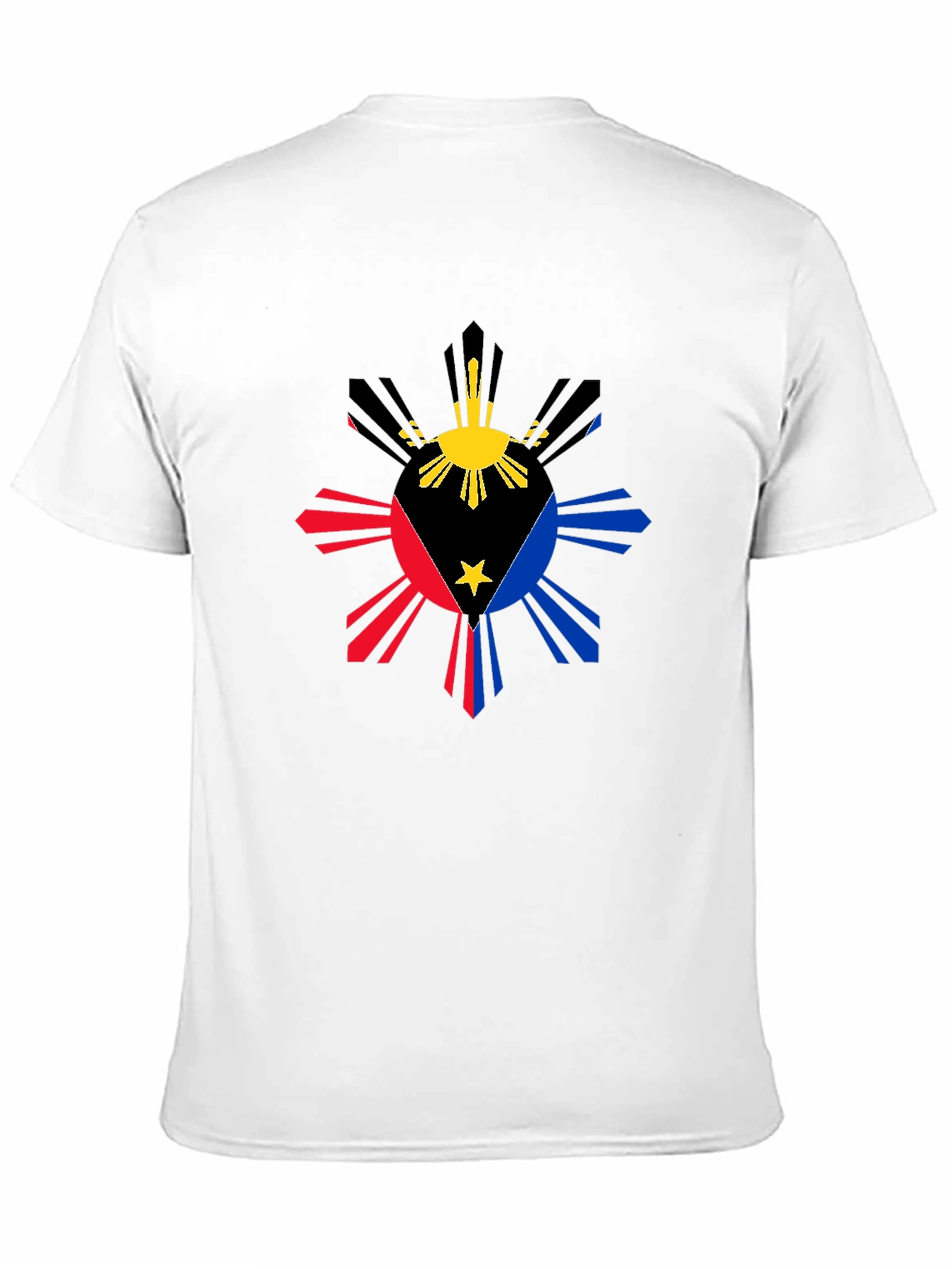 Philippine Flag Sun T-Shirt - Black Cotton Tee