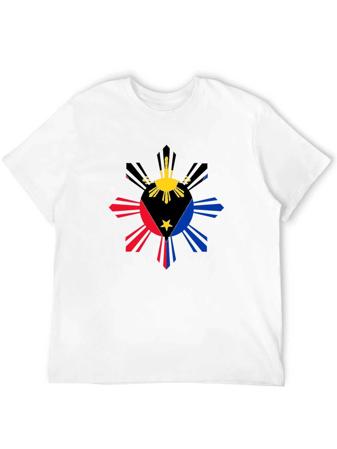 Philippine Flag Sun T-Shirt - Black Cotton Tee