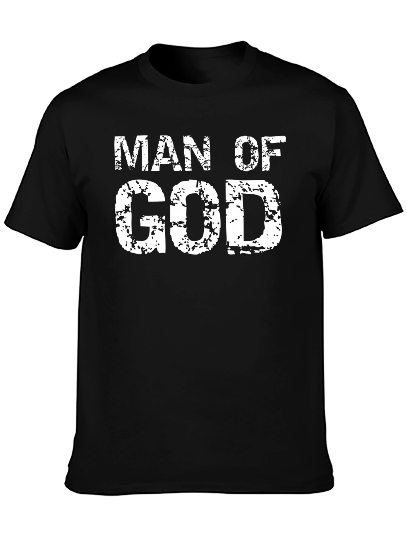 Man of God Black Cotton Graphic T-Shirt