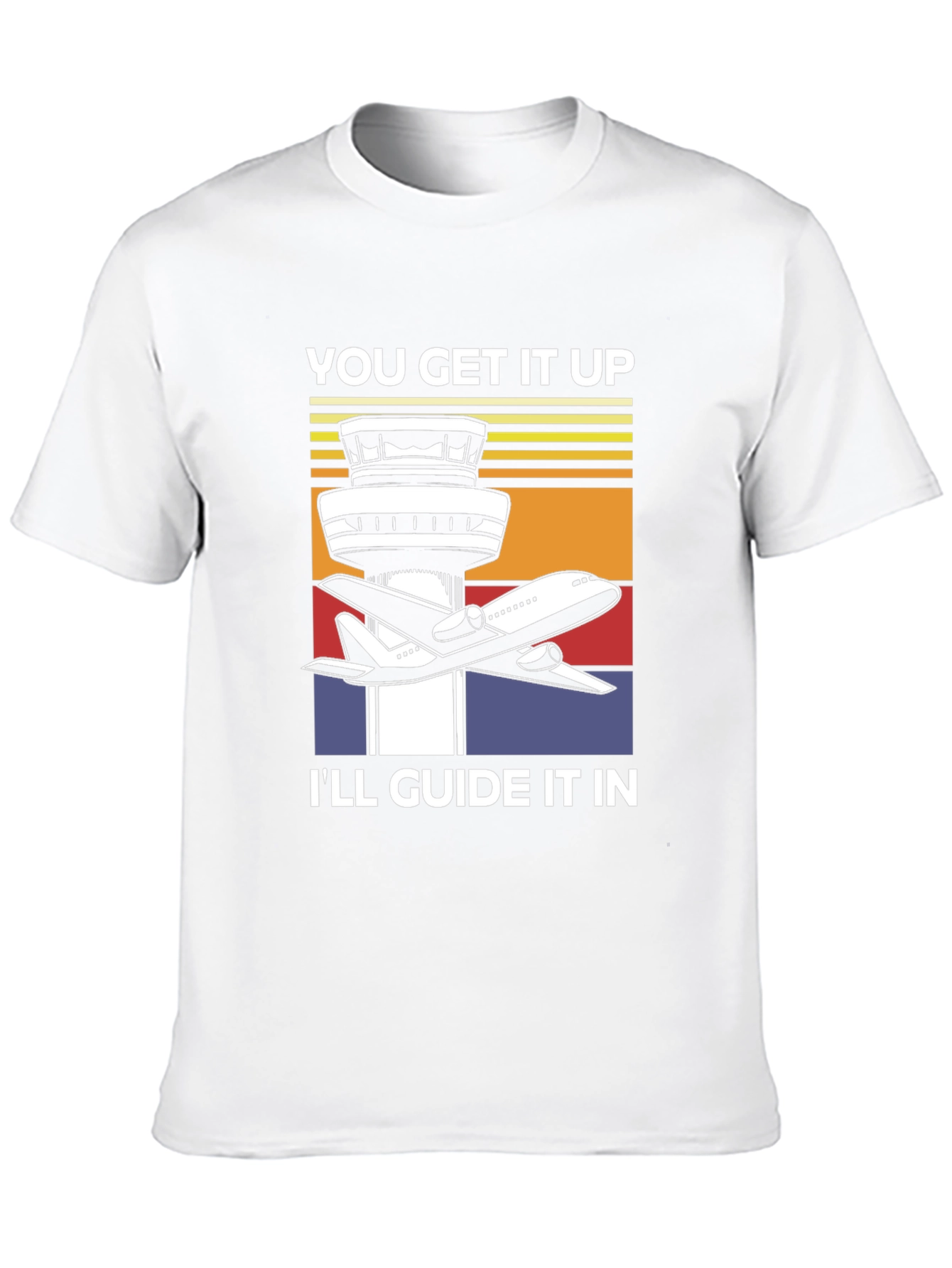 Airport Control Tower & Plane Graphic T-Shirt
