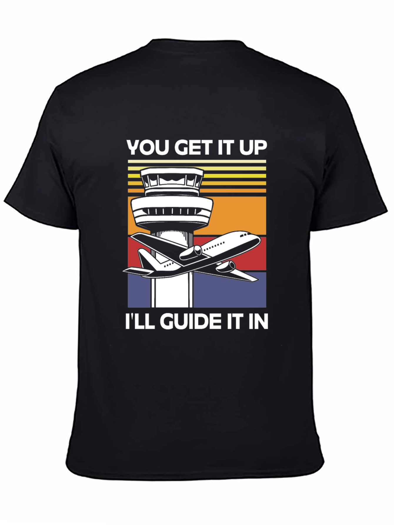 Airport Control Tower & Plane Graphic T-Shirt