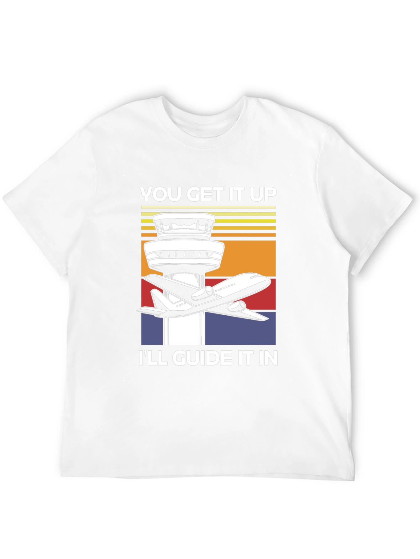 Airport Control Tower & Plane Graphic T-Shirt