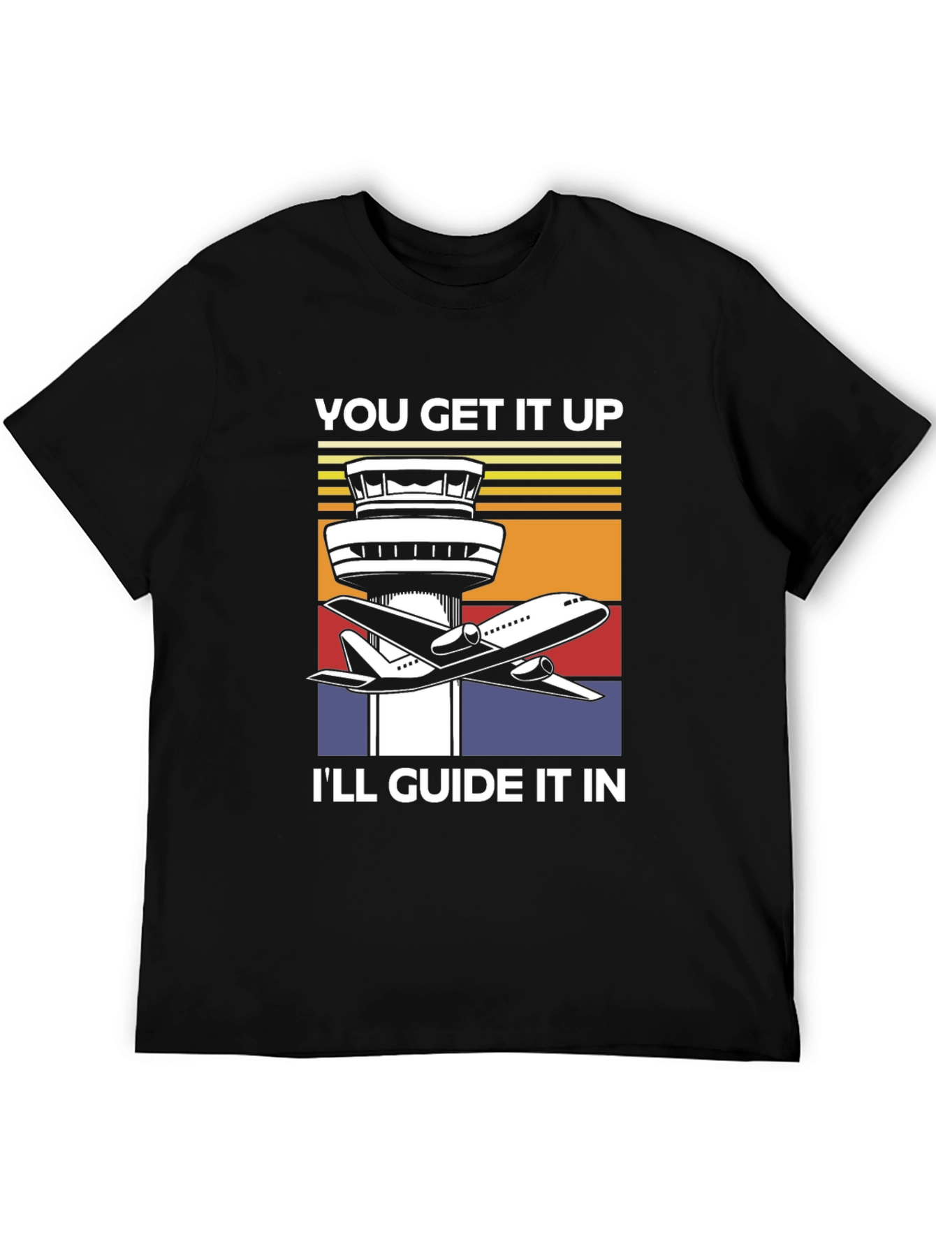 Airport Control Tower & Plane Graphic T-Shirt