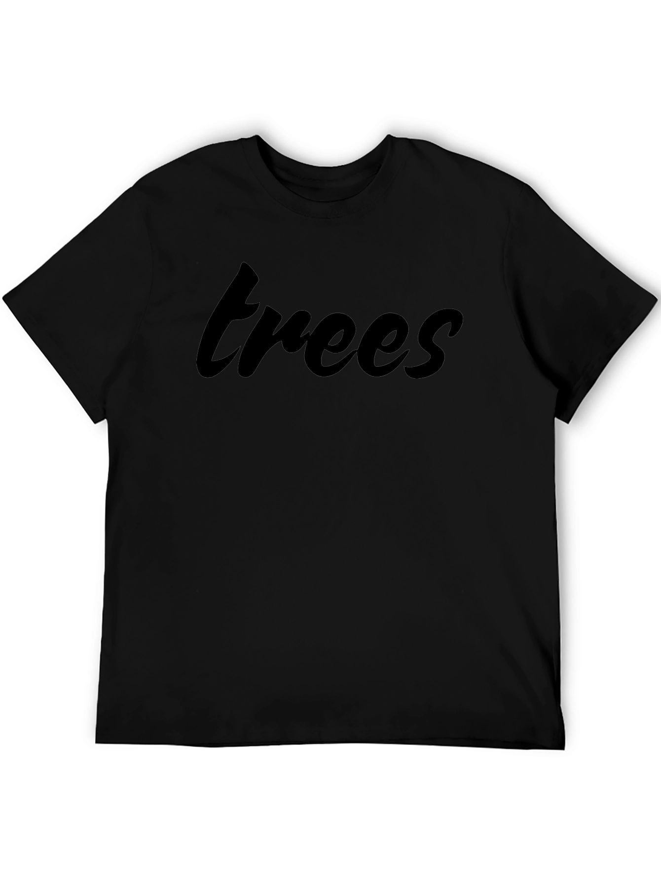 Trees Graphic Print Black T-Shirt