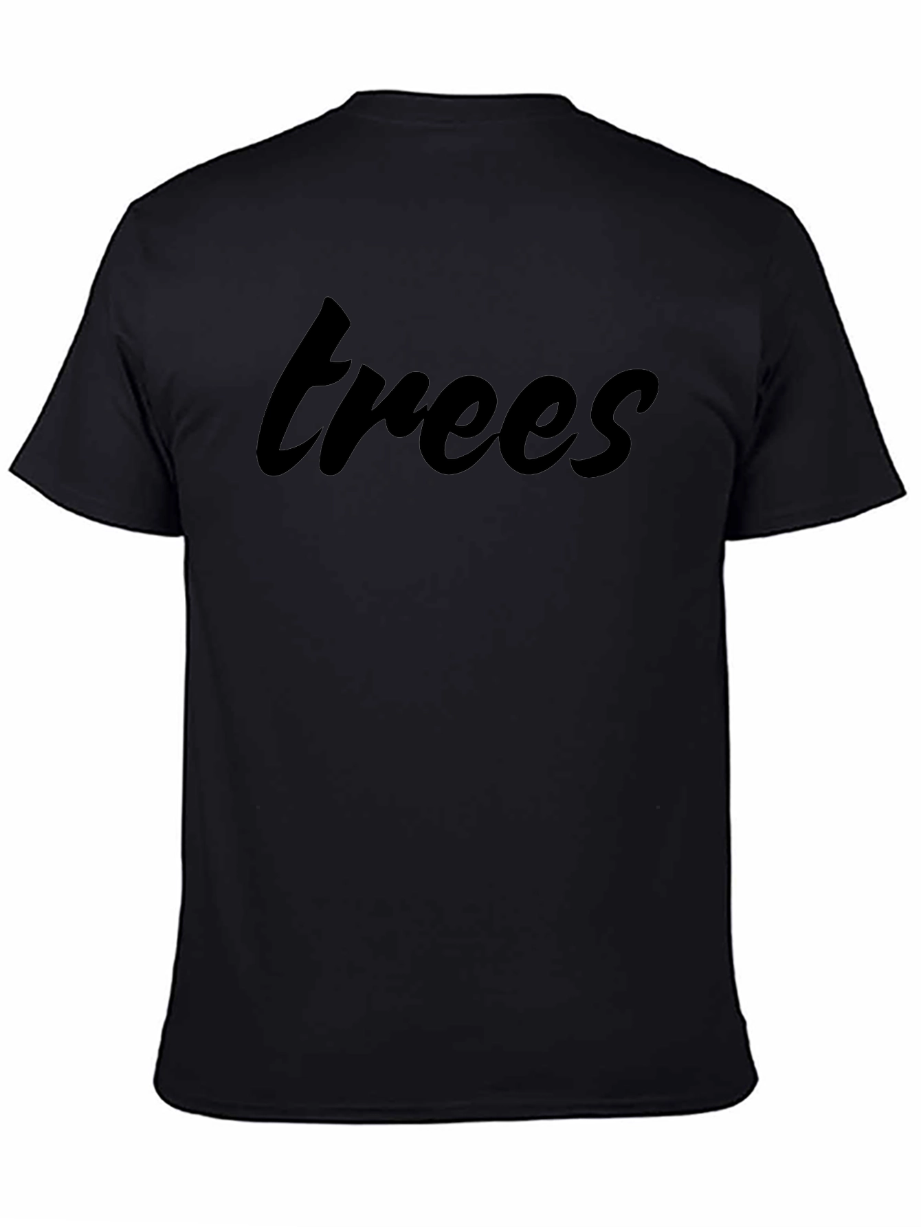Trees Graphic Print Black T-Shirt