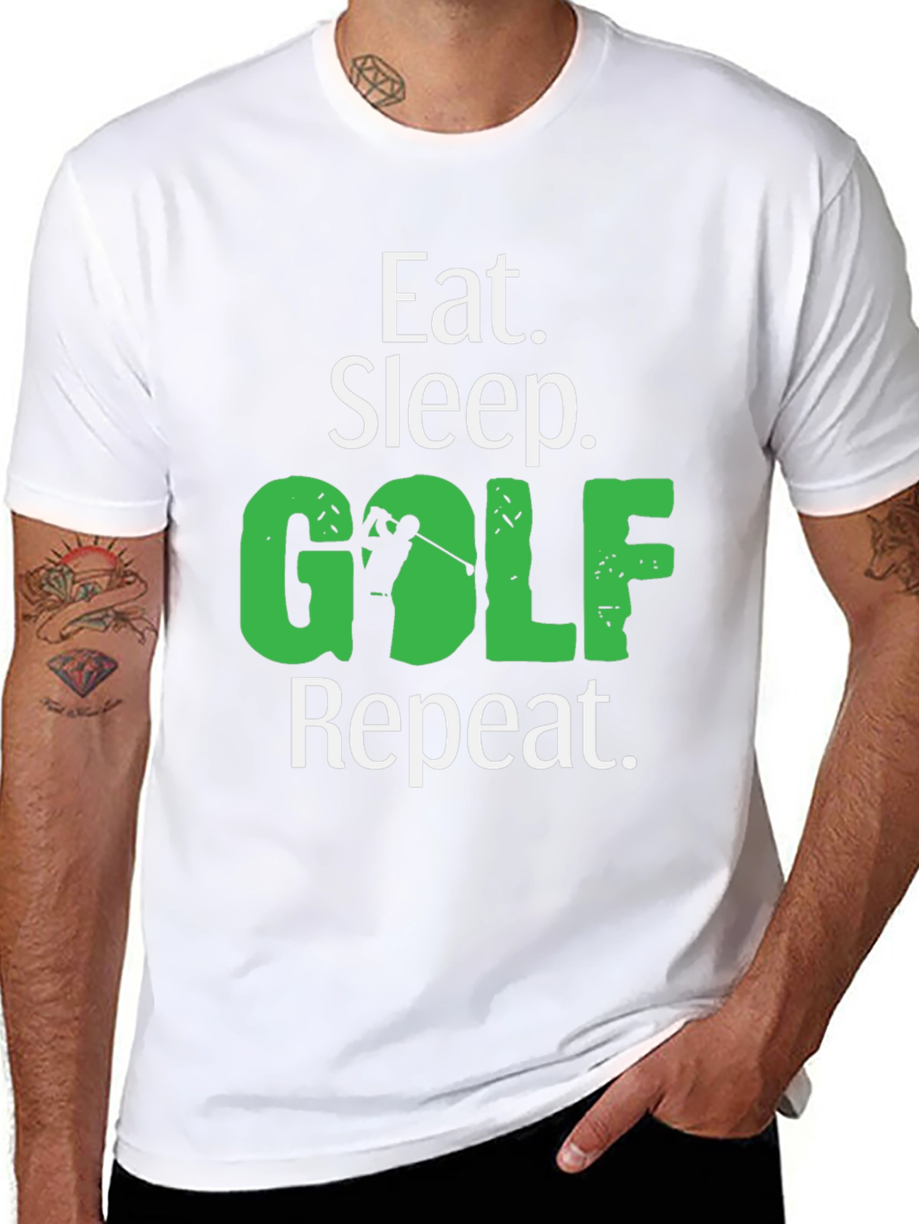 Eat Sleep Golf Repeat Graphic Tee