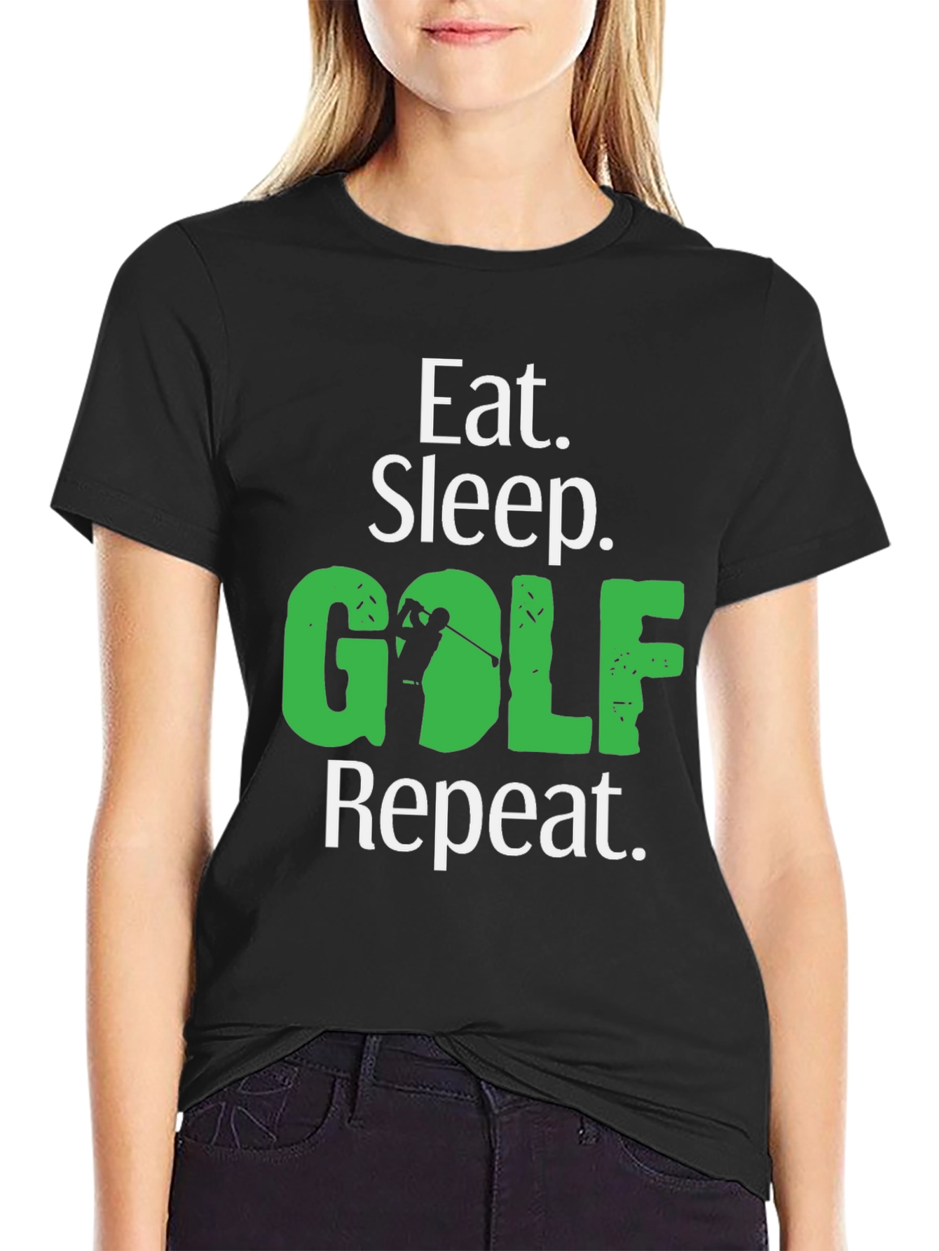 Eat Sleep Golf Repeat Graphic Tee