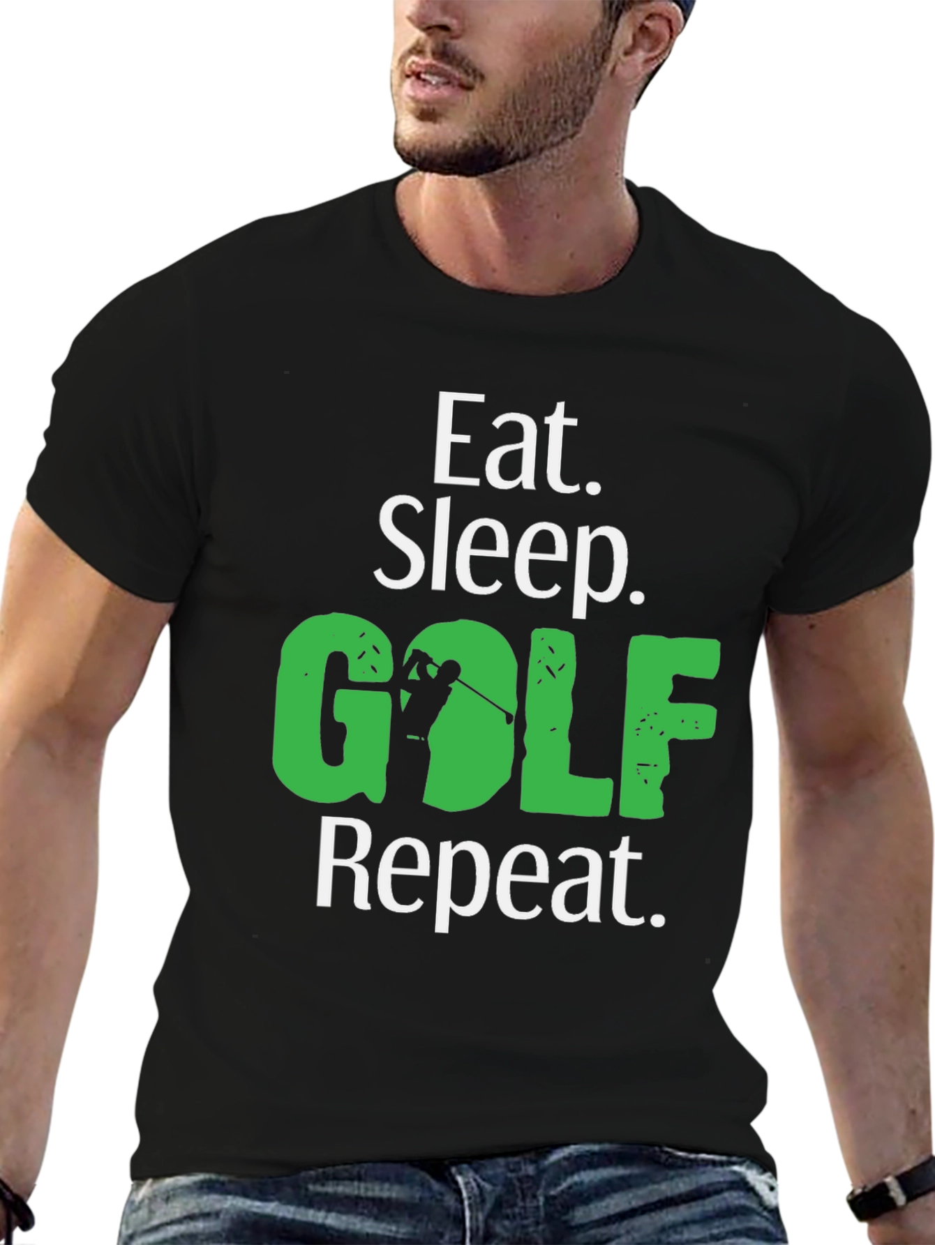 Eat Sleep Golf Repeat Graphic Tee