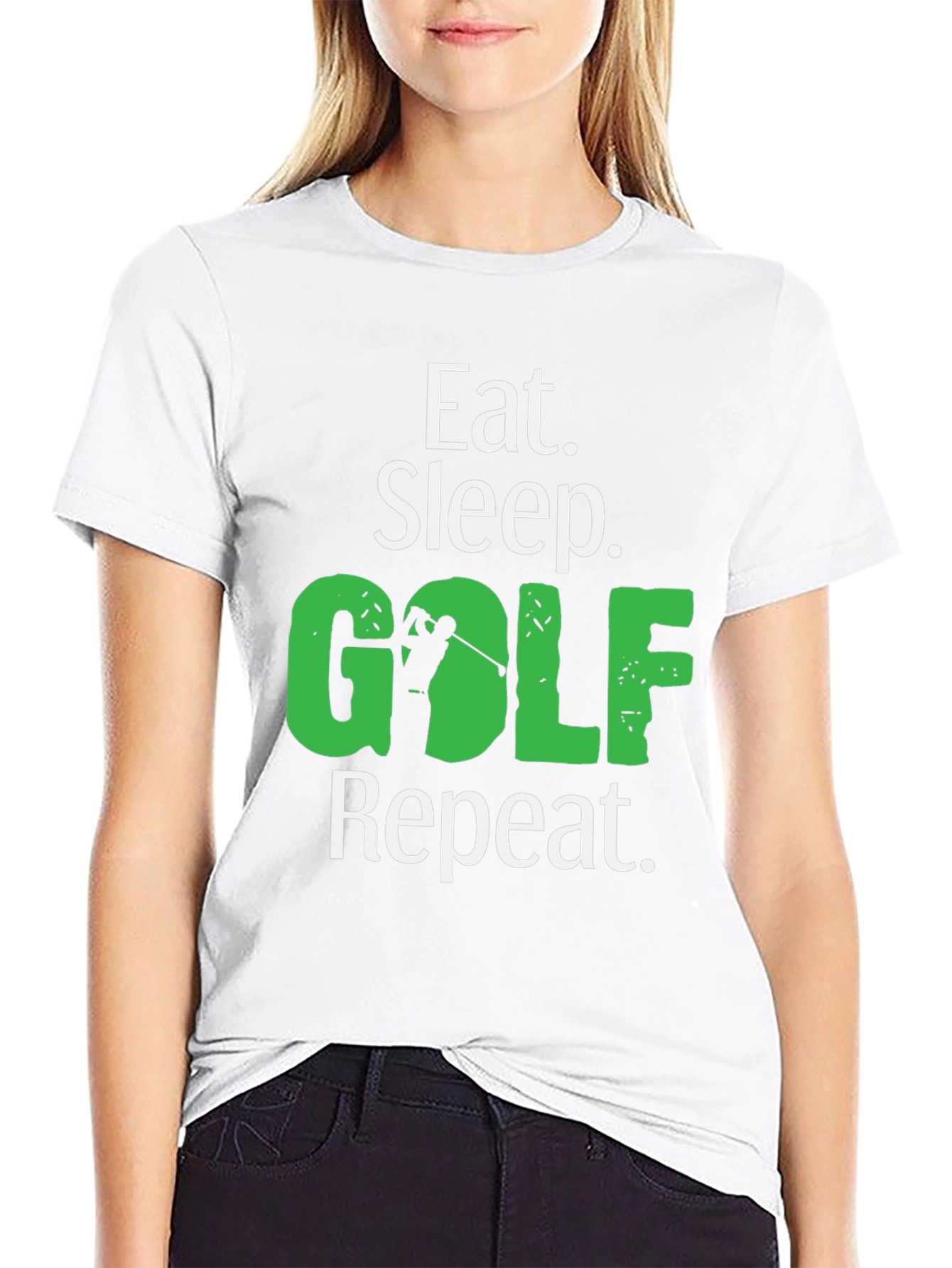 Eat Sleep Golf Repeat Graphic Tee