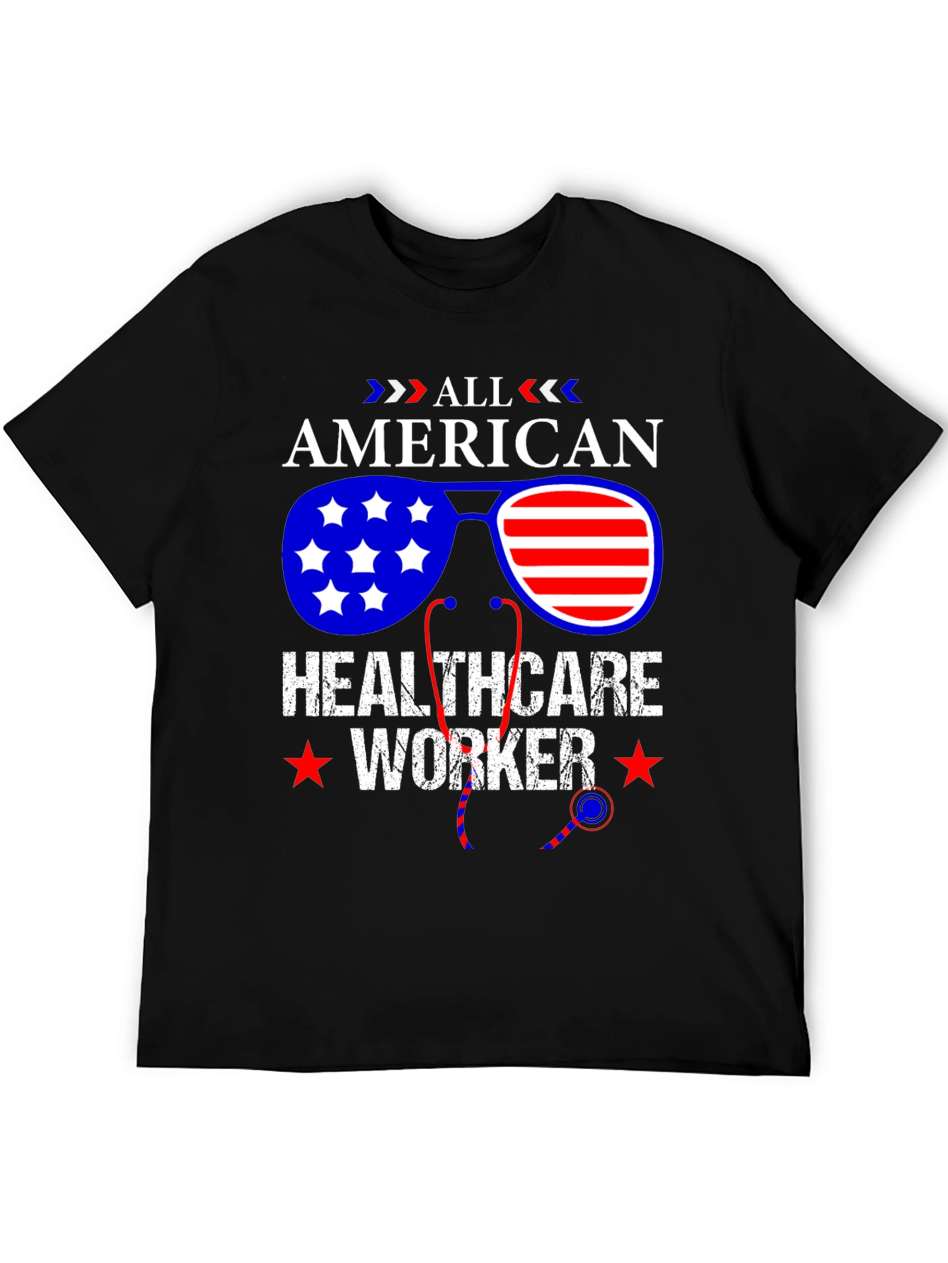 All American Healthcare Worker Patriotic T-Shirt