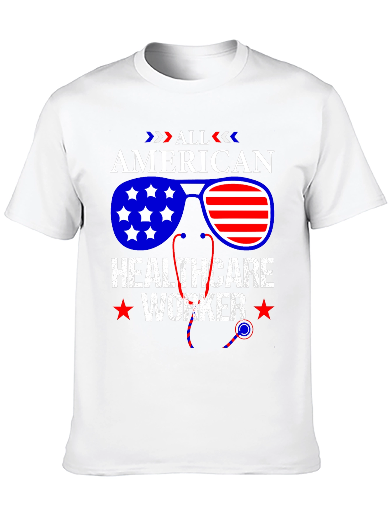 All American Healthcare Worker Patriotic T-Shirt