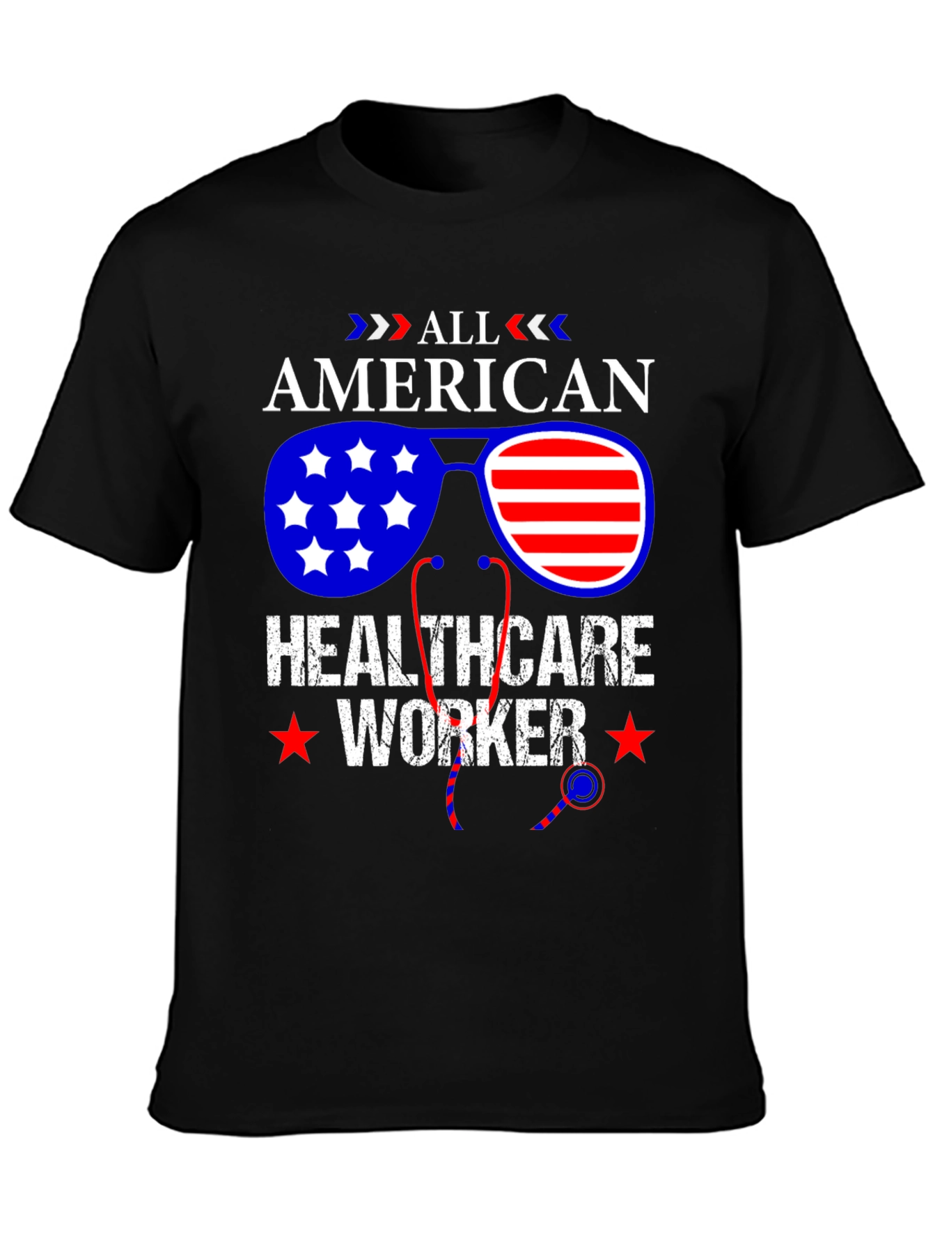 All American Healthcare Worker Patriotic T-Shirt