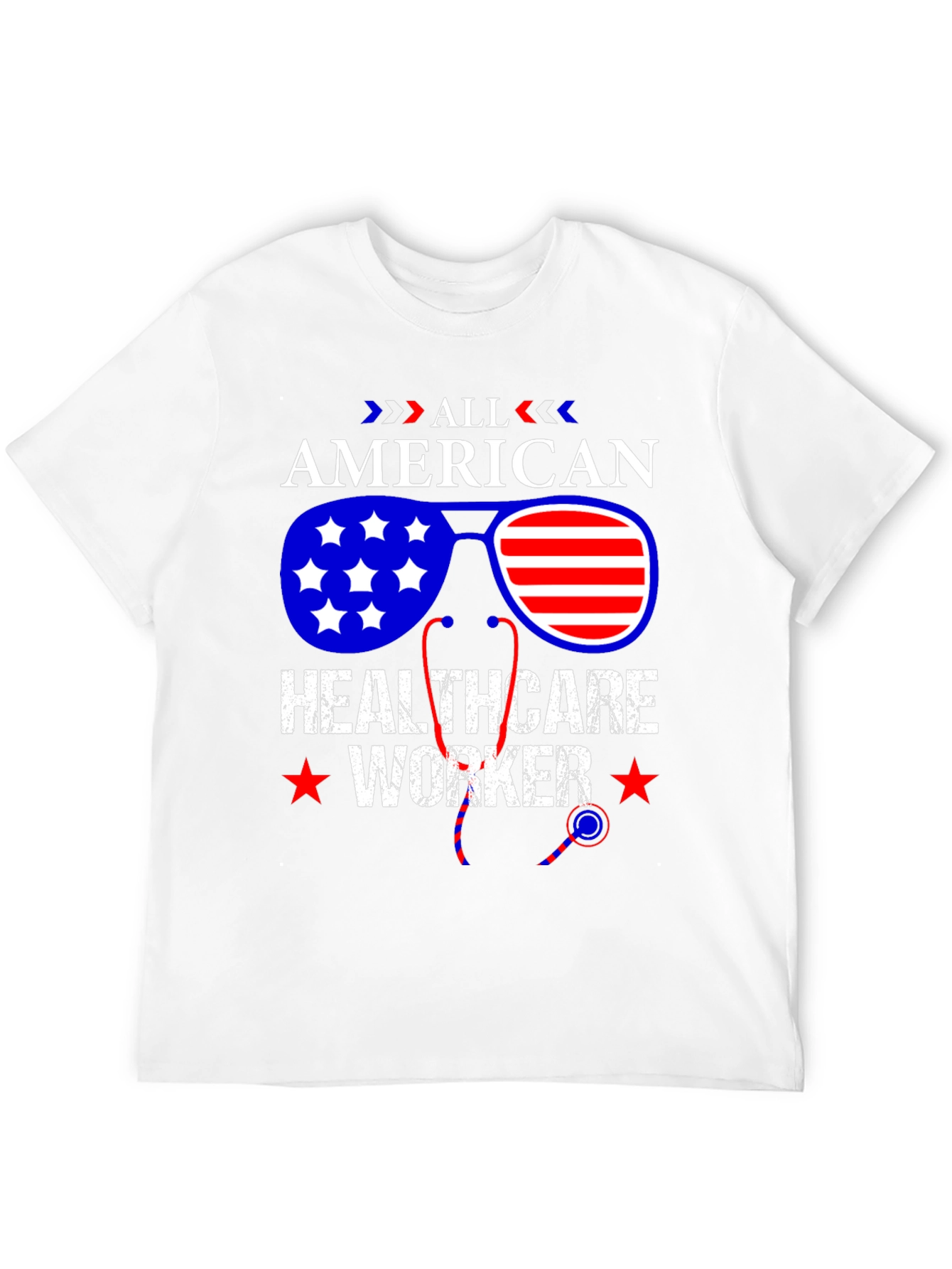 All American Healthcare Worker Patriotic T-Shirt