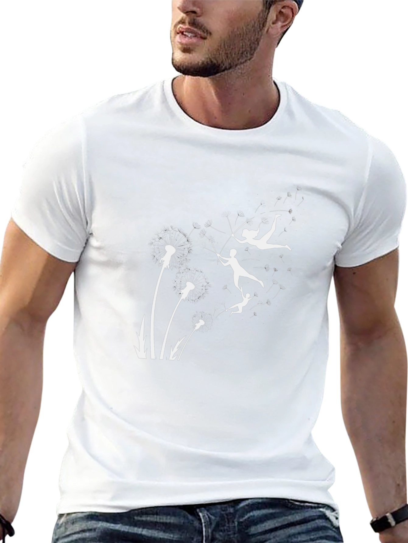 Dandelion Fairy Black T-Shirt | Whimsical Design