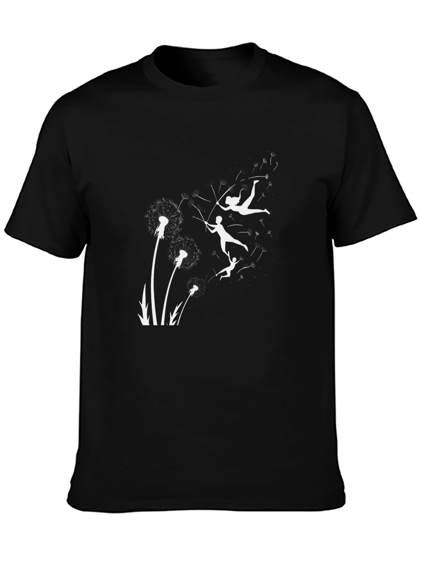 Dandelion Fairy Black T-Shirt | Whimsical Design