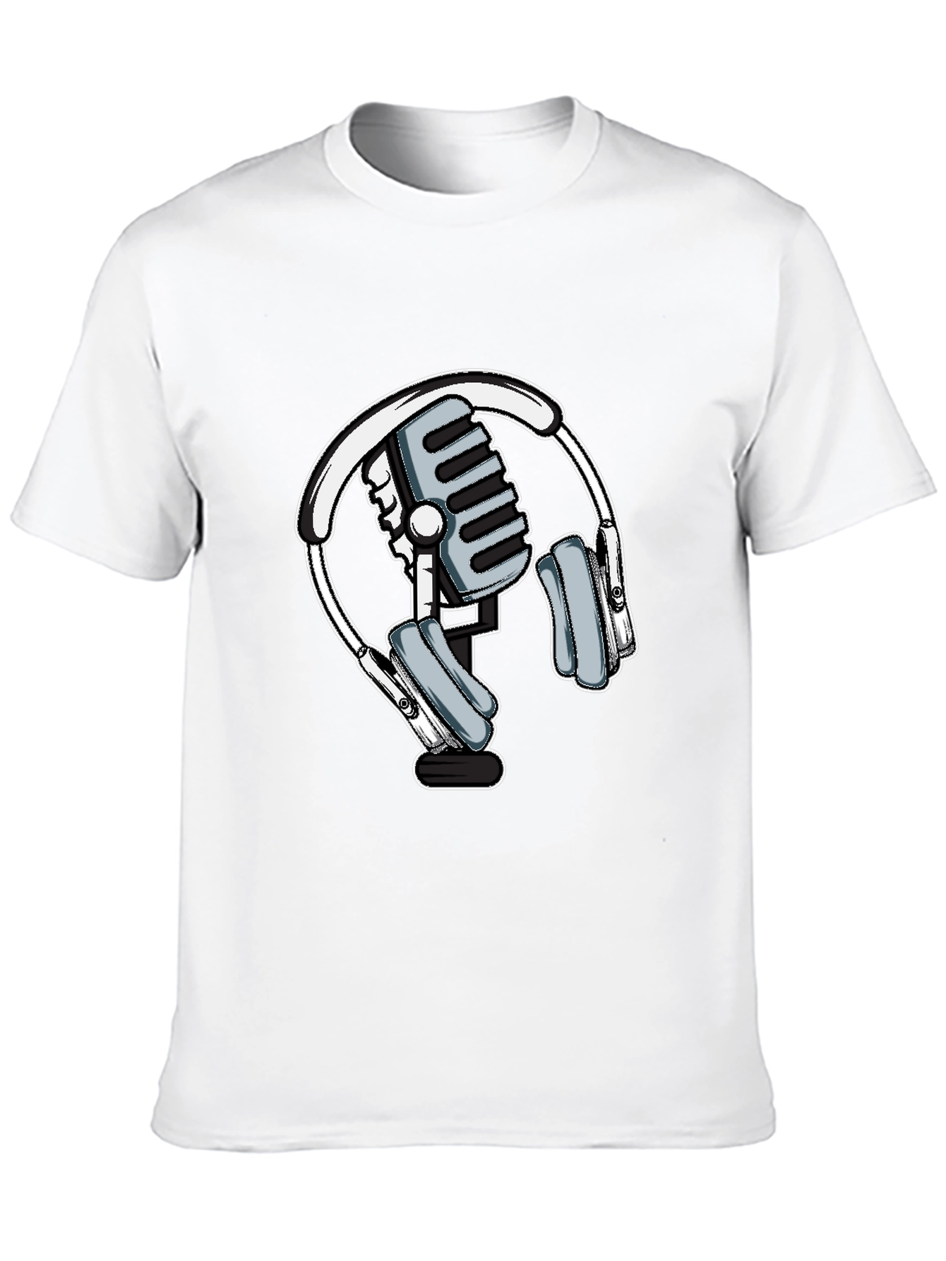 Microphone and Headphone Graphic T-Shirt