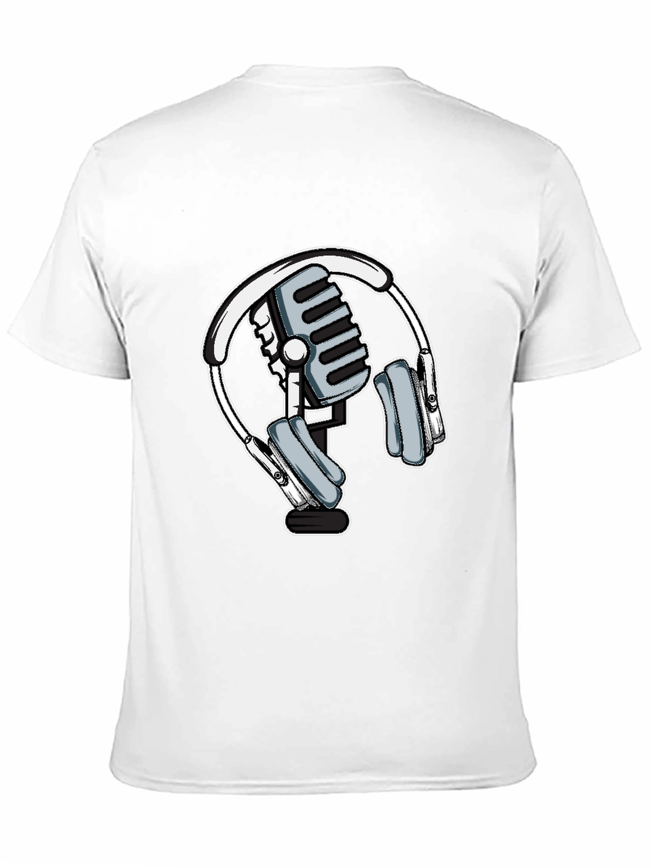 Microphone and Headphone Graphic T-Shirt