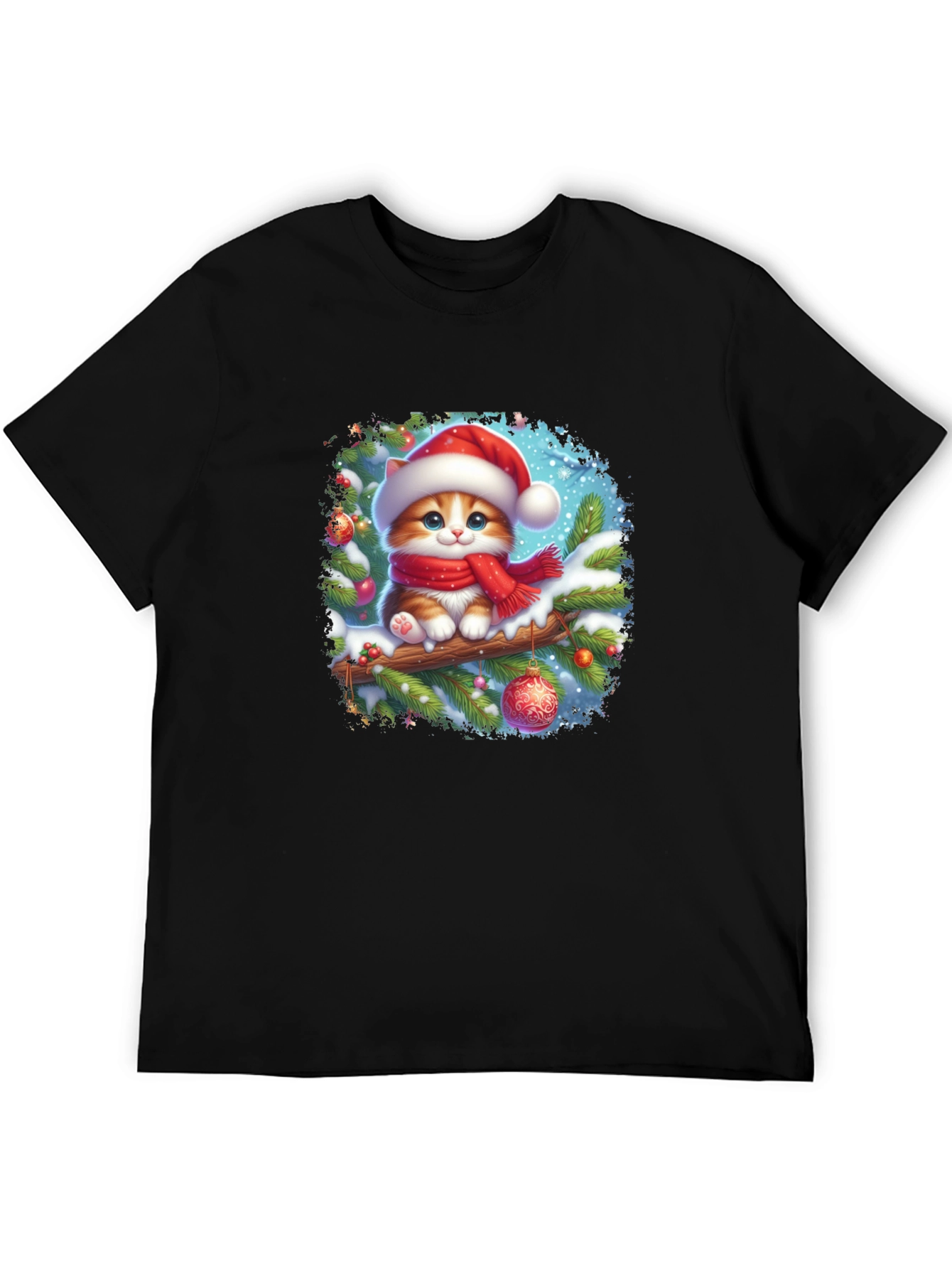 Festive Christmas Cat T-Shirt