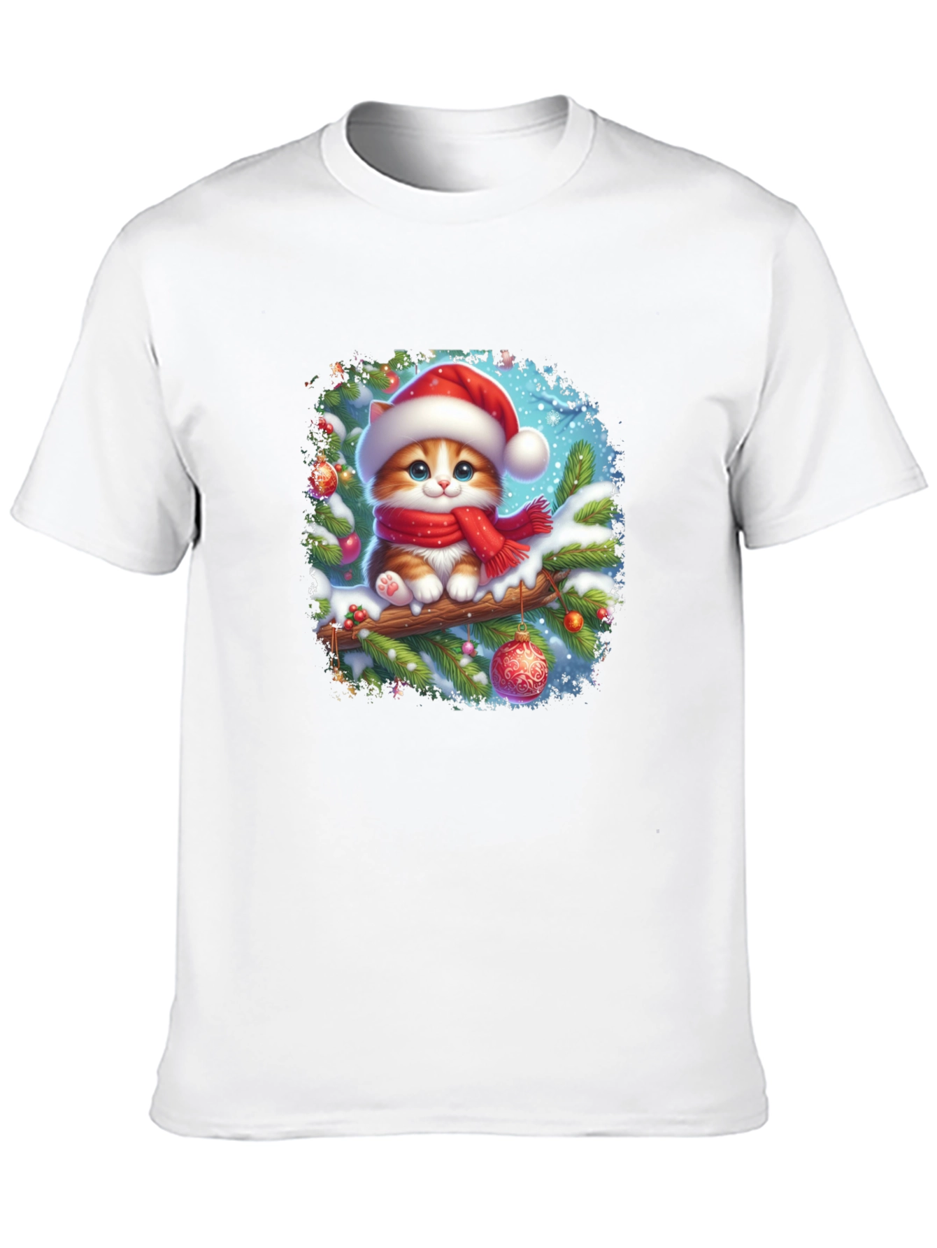 Festive Christmas Cat T-Shirt