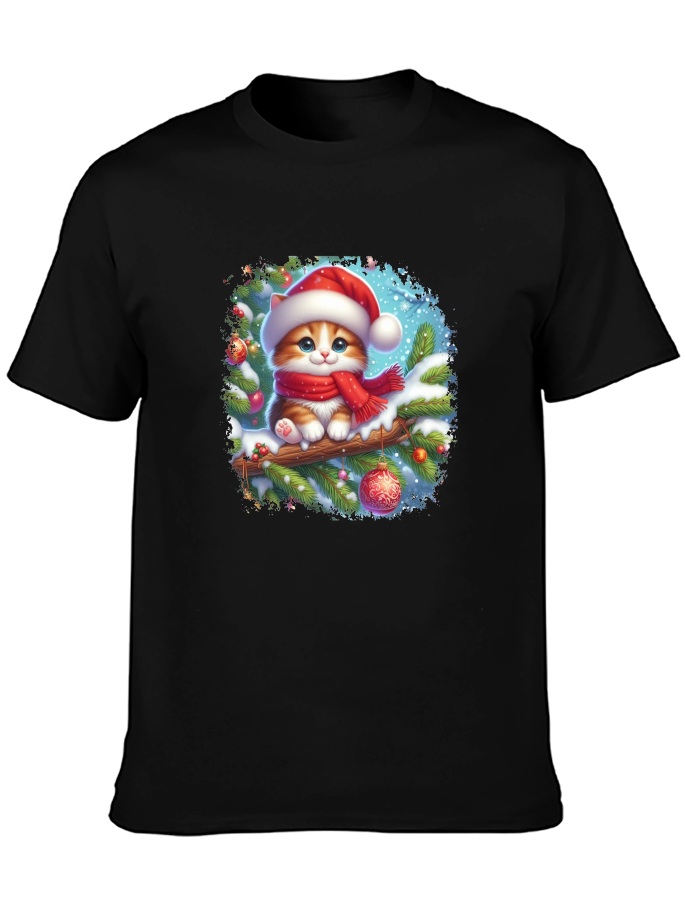 Festive Christmas Cat T-Shirt